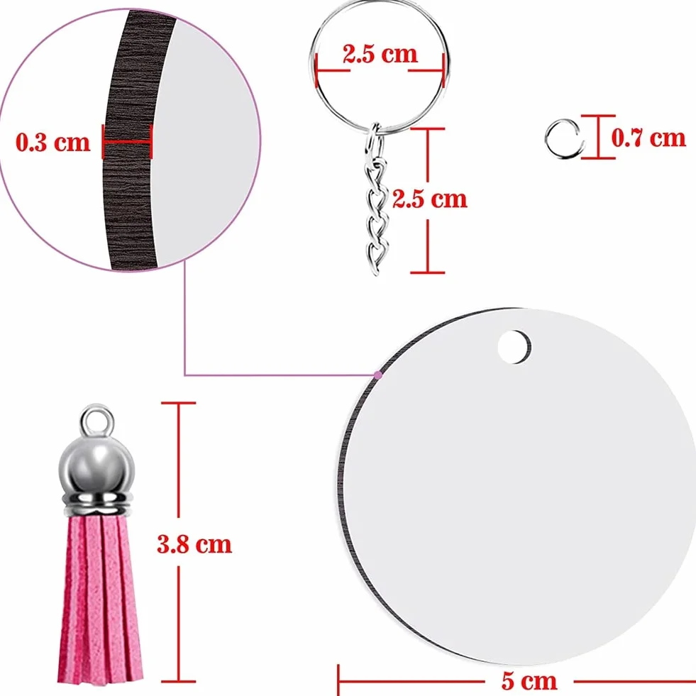 Set di 240 pezzi grezzi a sublimazione ganci rotondi nappe