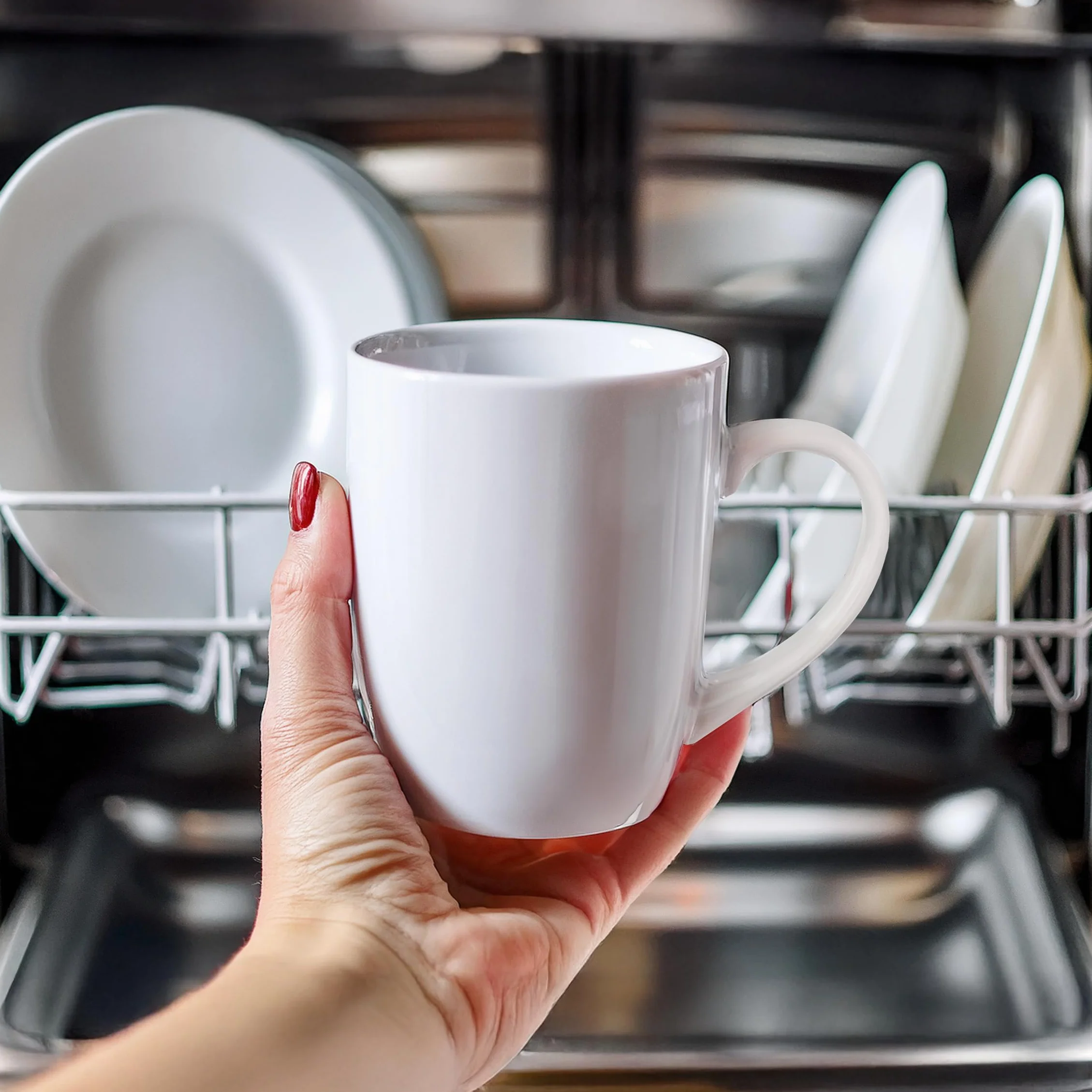 Glasmark Krosno Set di 6 tazze da caffè in ceramica 300 ml Bianco