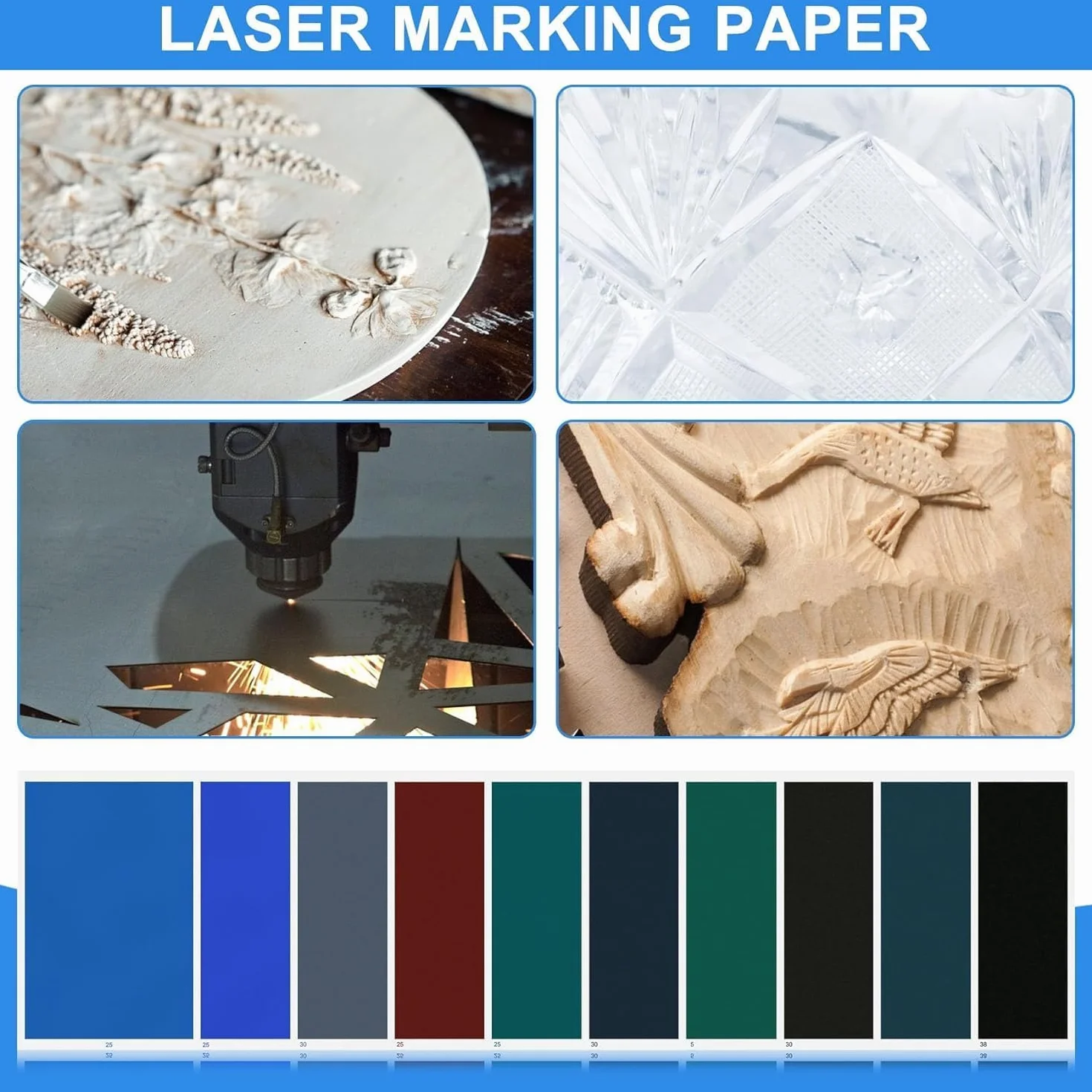 Carta multicolore per incisione laser 27x39 cm non metallica per fai da te ceramica pietre