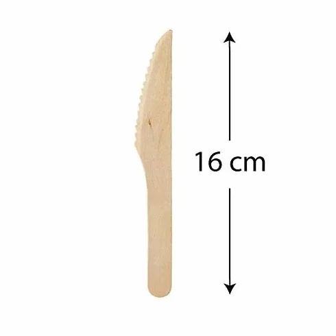 Coltelli in Legno di Betulla VIRSUS 500, Posate Monouso Biodegradabili Compostabili 100% Naturale 16 cm
