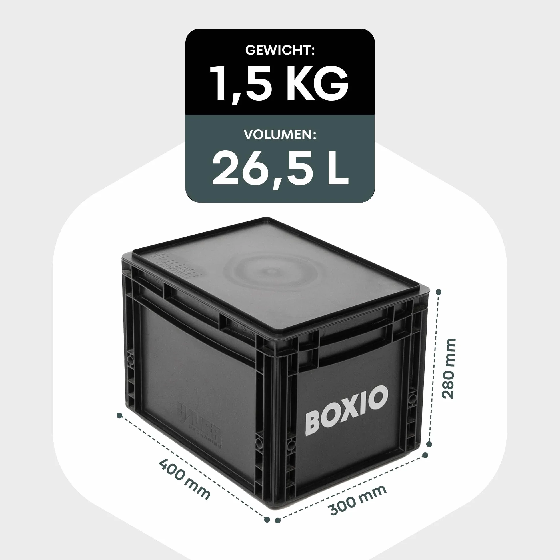 BOXIO SOLO Scatola portaoggetti Eurobox 40x30x28 cm impilabile plastica