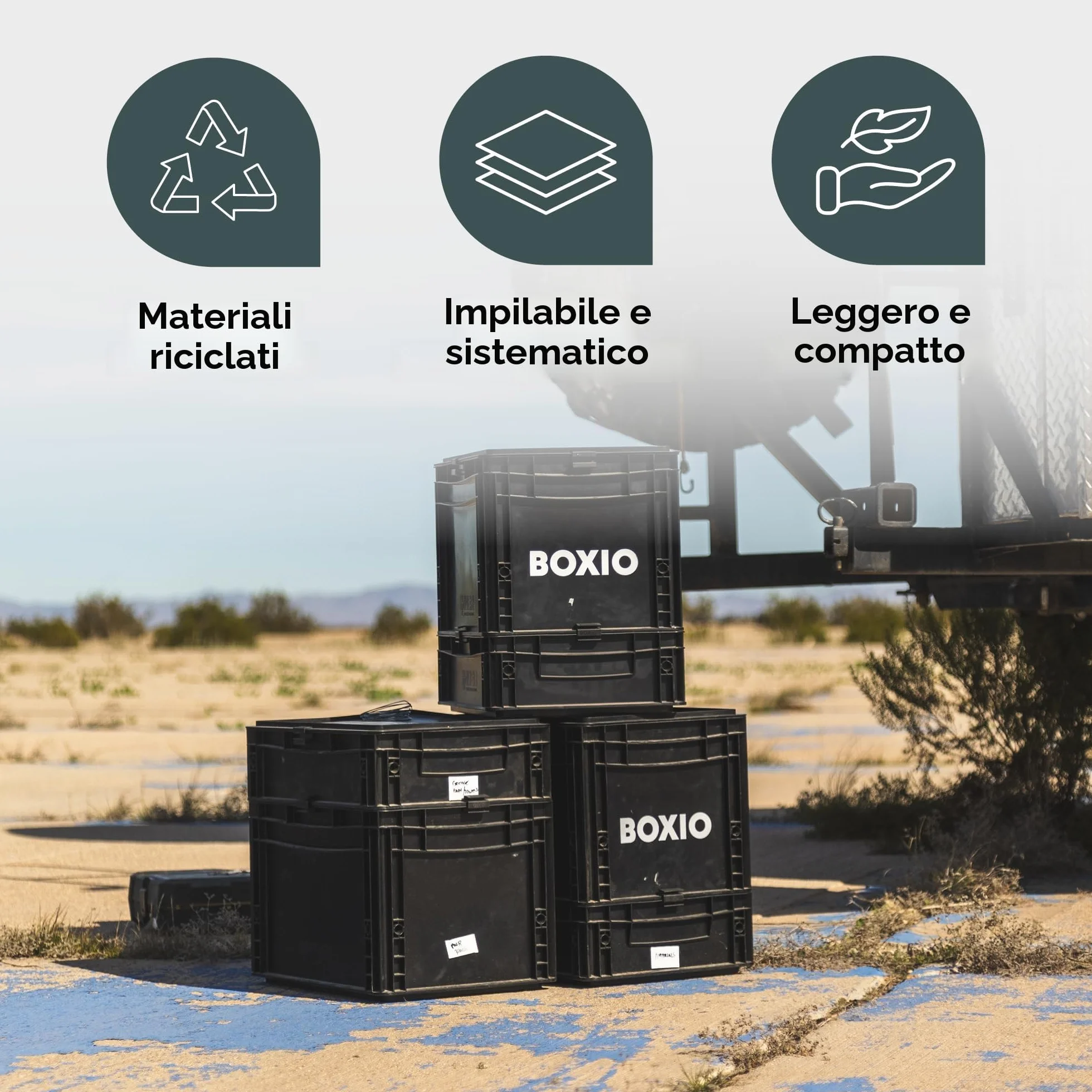 BOXIO SOLO Scatola portaoggetti Eurobox 40x30x28 cm impilabile plastica