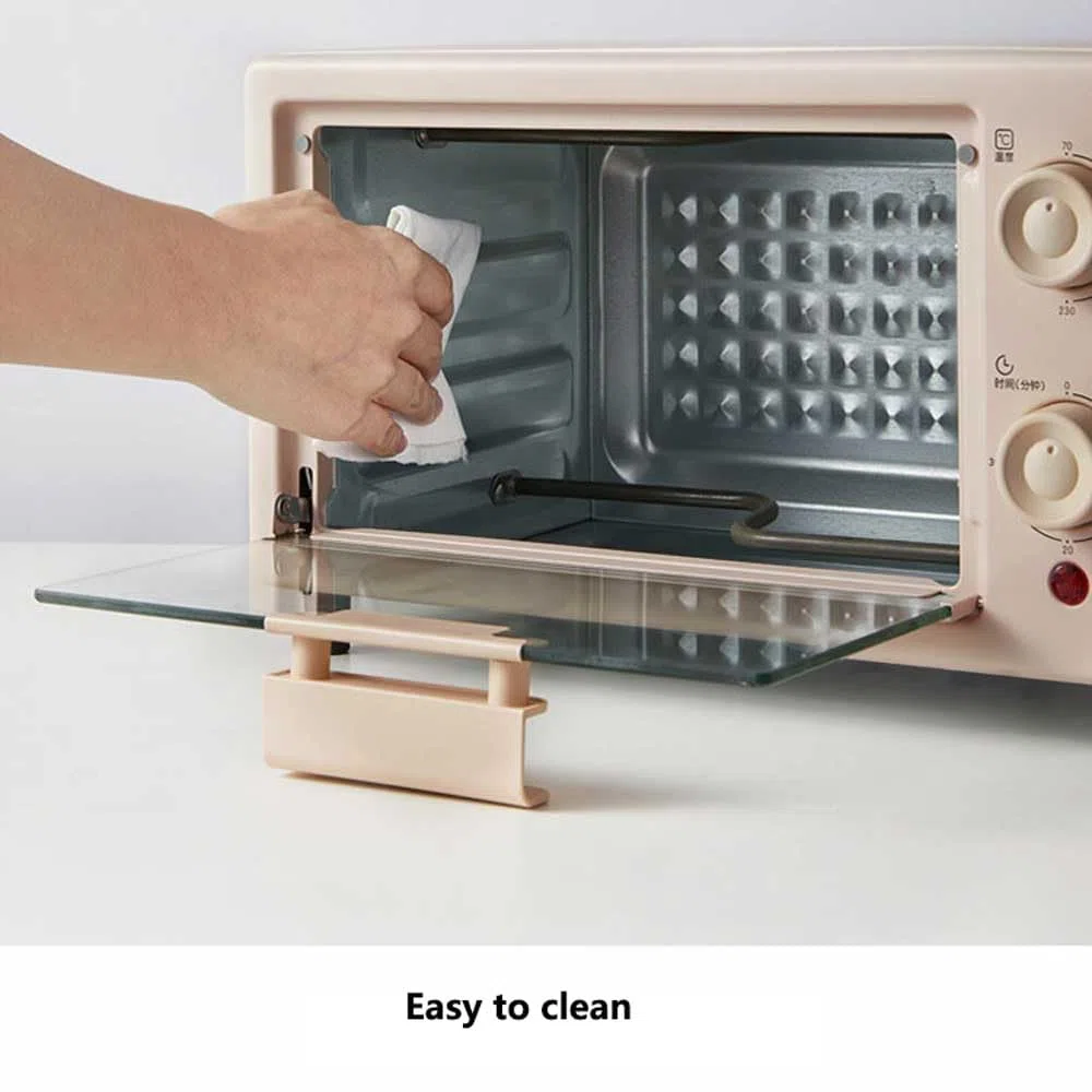 Mini forno, forno elettrico del tostapane della friggitrice dell'aria, capacità automatica pizza dei biscotti del pane casa del riscaldamento di cottura del forno da tavolo multifunzionale,Rosa