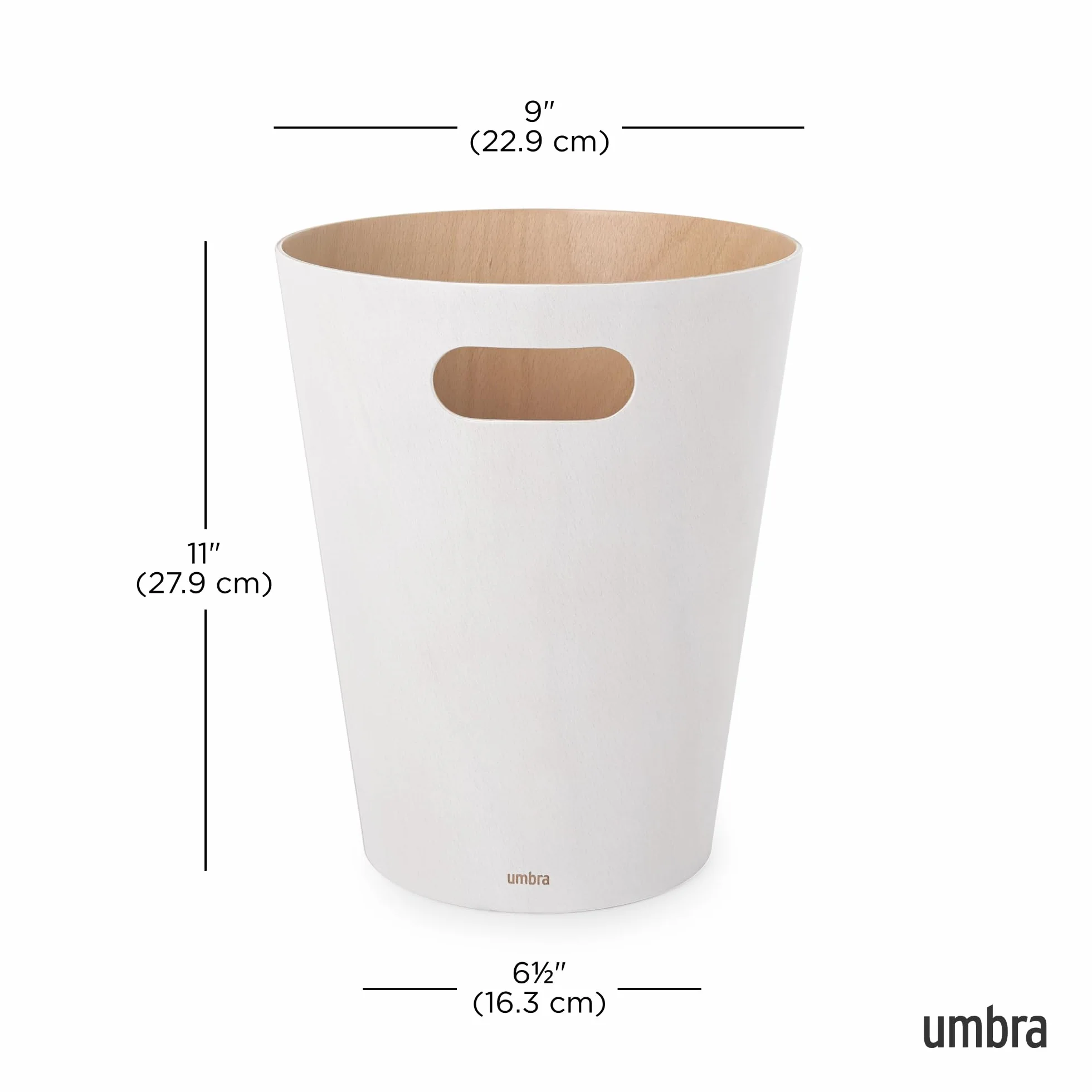 Umbra Woodrow Cestino della spazzatura 7,5 L Faggio Europeo Bianco/naturale