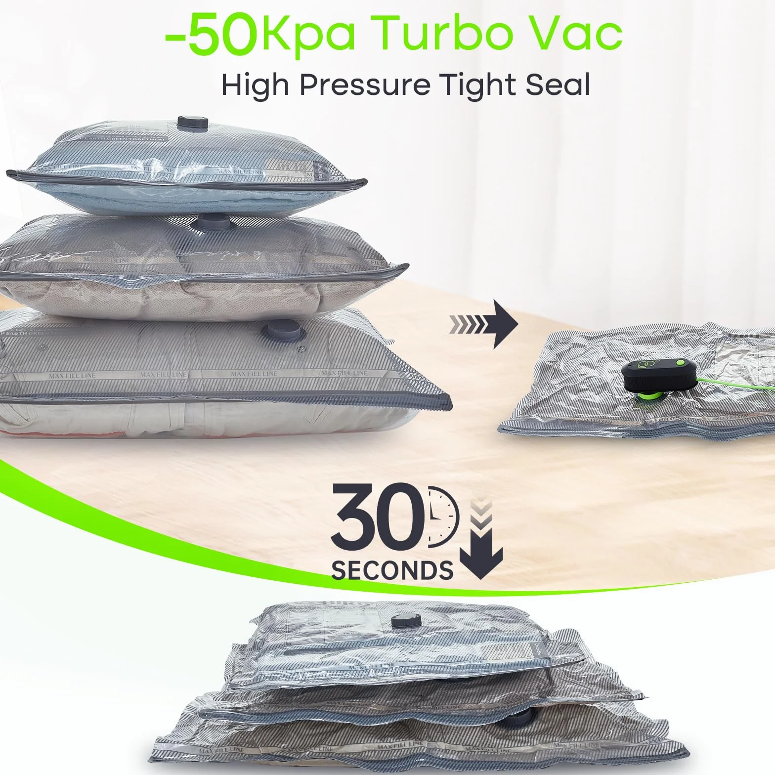 Sacchetti Sottovuoto Vestiti Viaggio con Pompa USB, Set di 12 Buste Riutilizzabili Salvaspazio