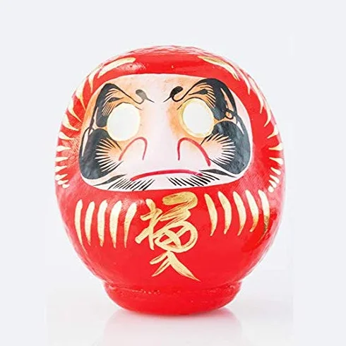Amuleto giapponese Daruma 12 cm in cartapesta misura 2