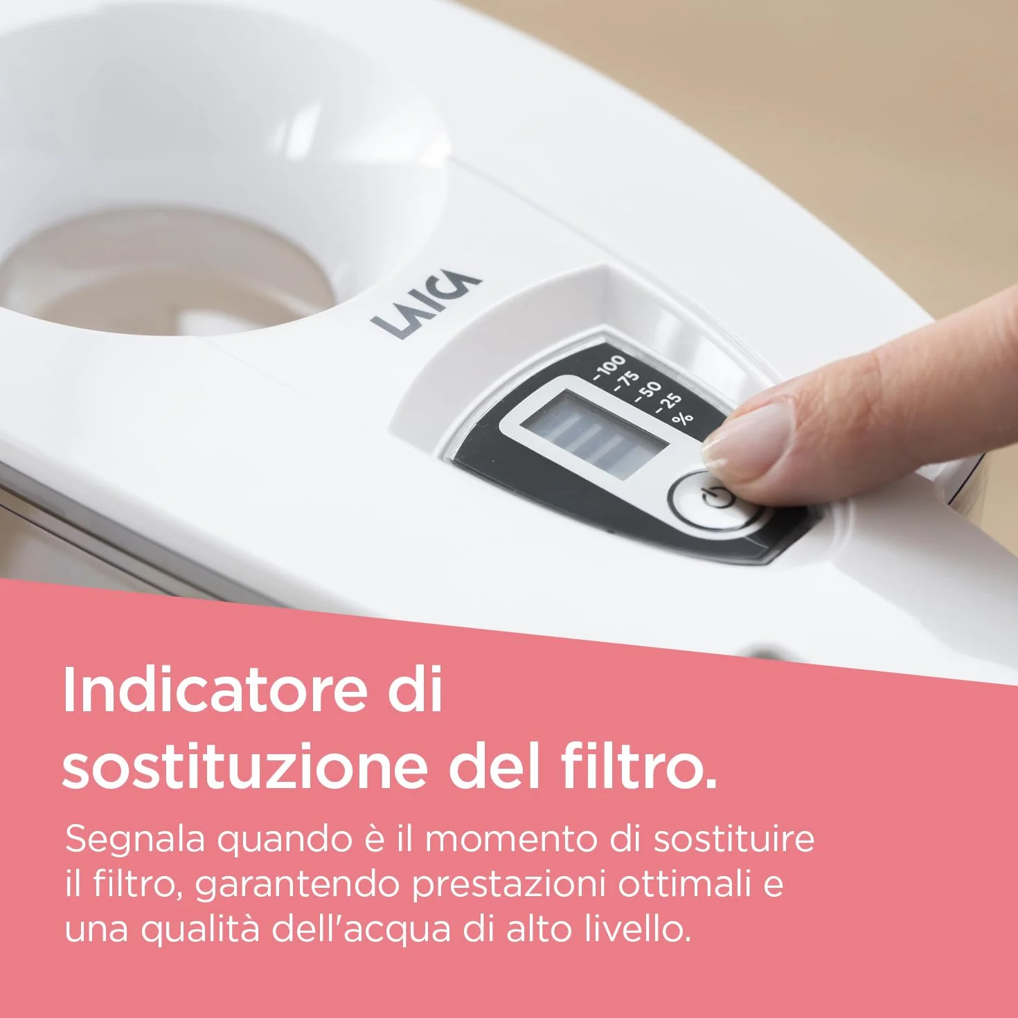 LAICA Prime Line Caraffa Filtrante 3L Bianca Timer Digitale 1 Filtro bi-flux Incluso Made in Italy