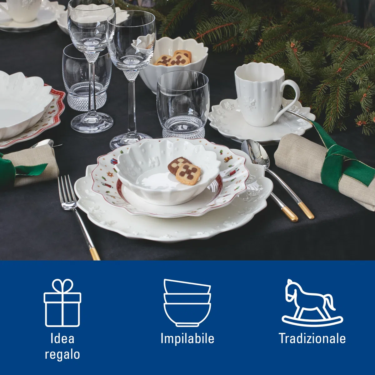 Villeroy & Boch – Toy's Delight Royal Classic servizio da caffè 6pz, piatti da colazione, ciotole per cereali, tazze, porcellana, lavabile in lavastoviglie, utilizzabile nel microonde