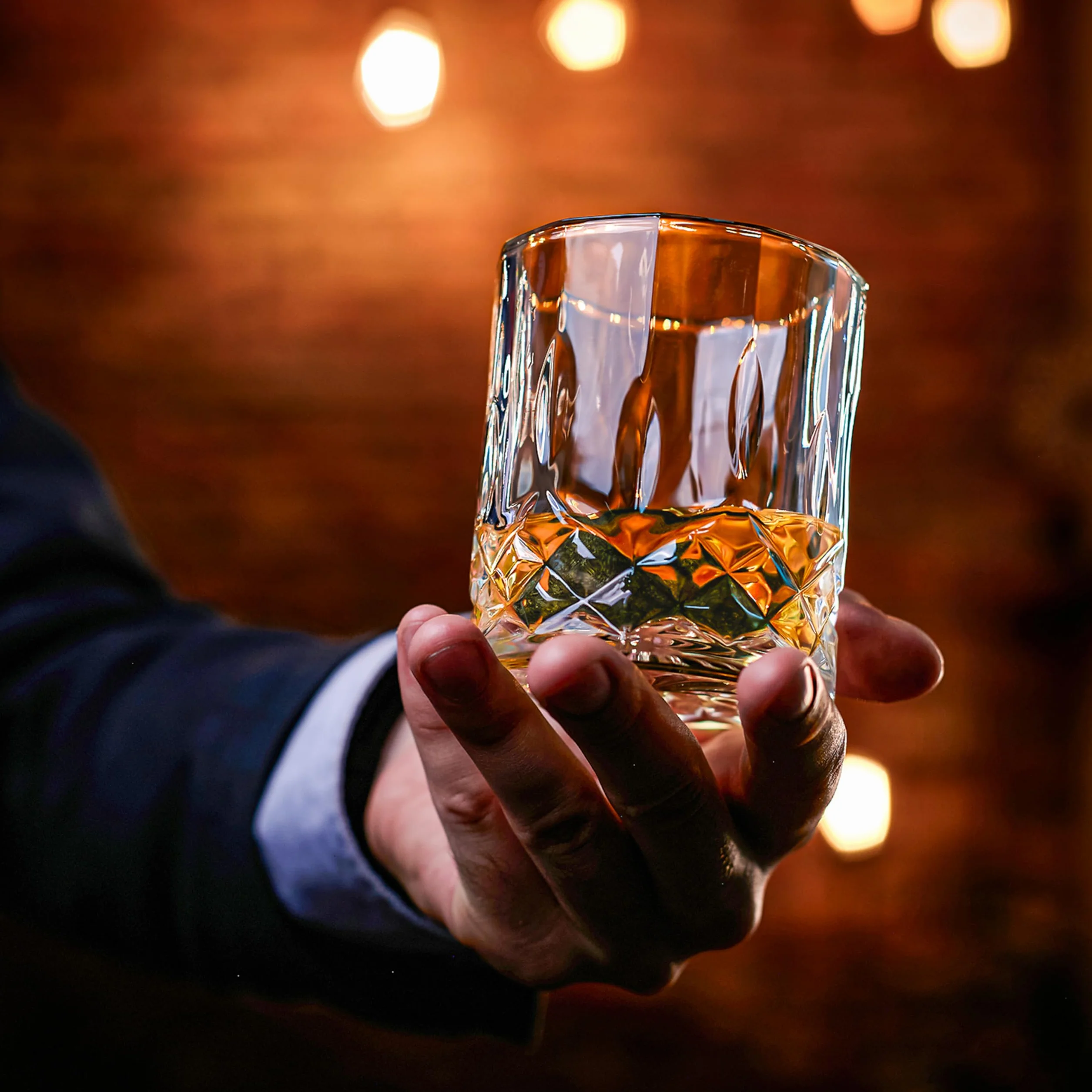 Set di bicchieri da whisky – 4 bicchieri rum, 8 pietre per whisky – regalo per uomo