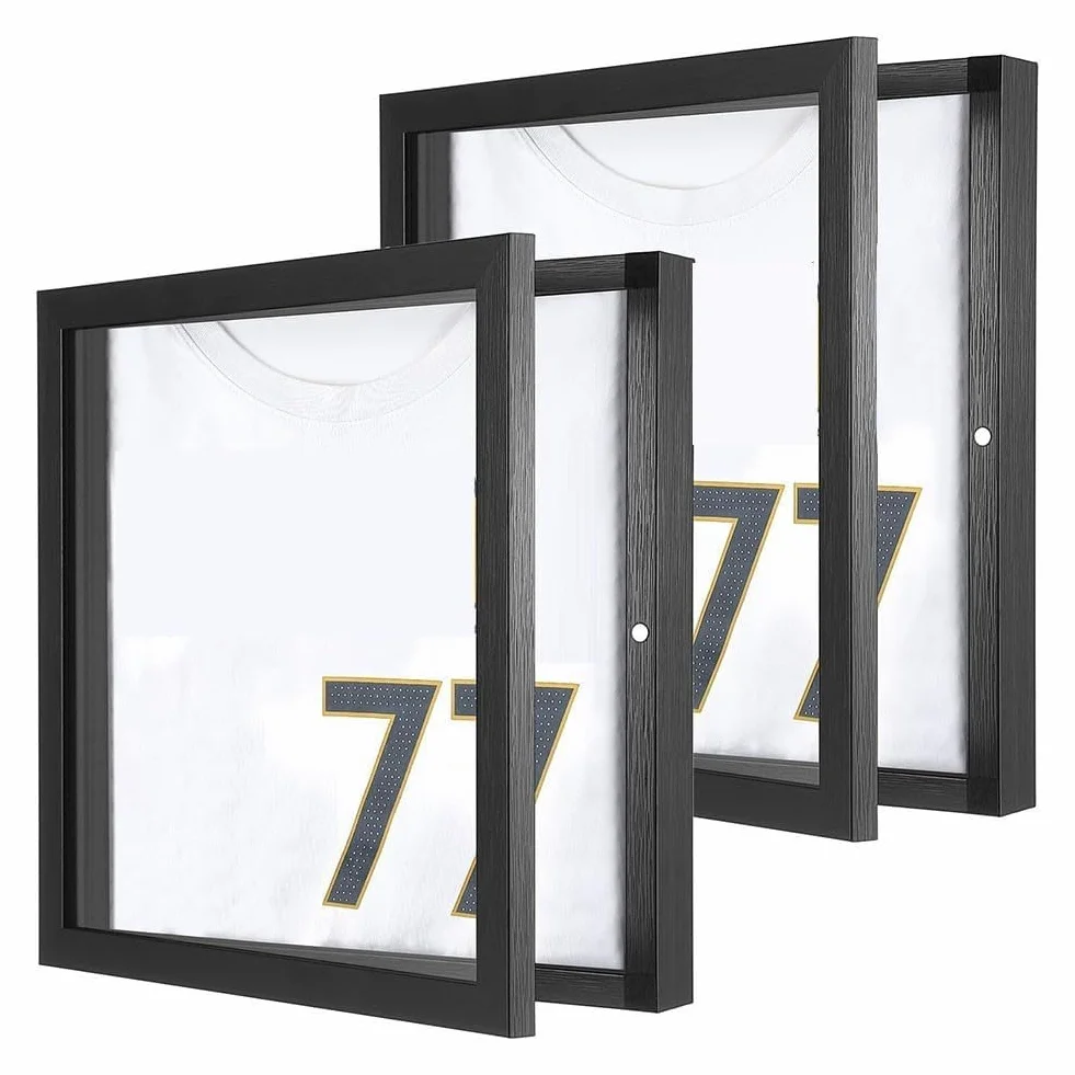 Cornice in legno per maglietta da calcio, cornice shadow box resistente ai raggi UV per magliette e maglie, adatta per la decorazione di casa e ufficio (14 * 18 pollici / 35,5 x 45,7 cm)