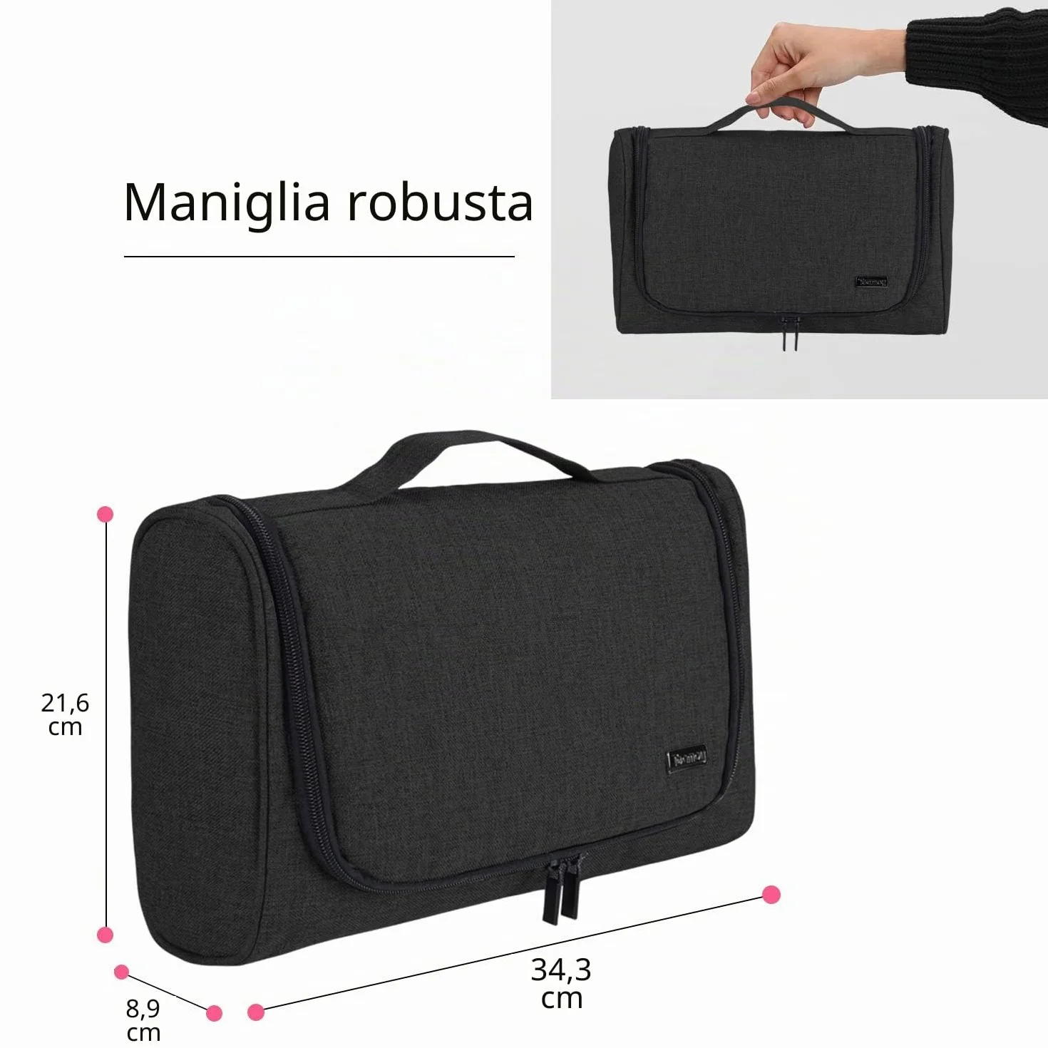 Teamoy Porta da Viaggio Compatibile con Dyson Airwrap Styler, Borsa a Muro Organizzatrice Portatile, Porta asciugacapelli con Gancio, Nero