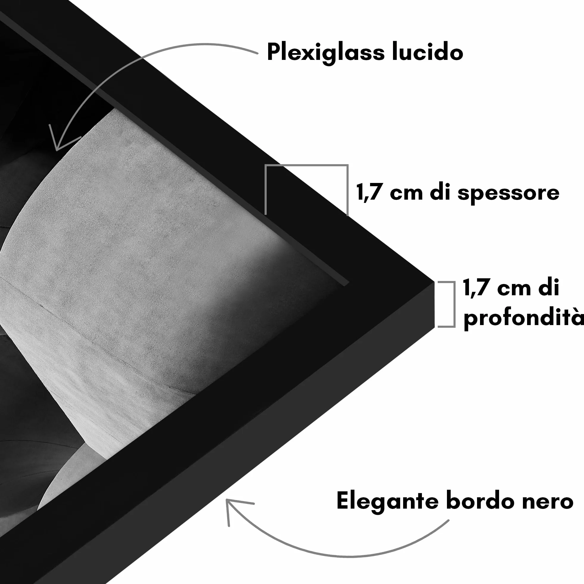 Americanflat Cornice Nera 45x60 cm Portafoto con Bordo Sottile e Ganci Seghettati