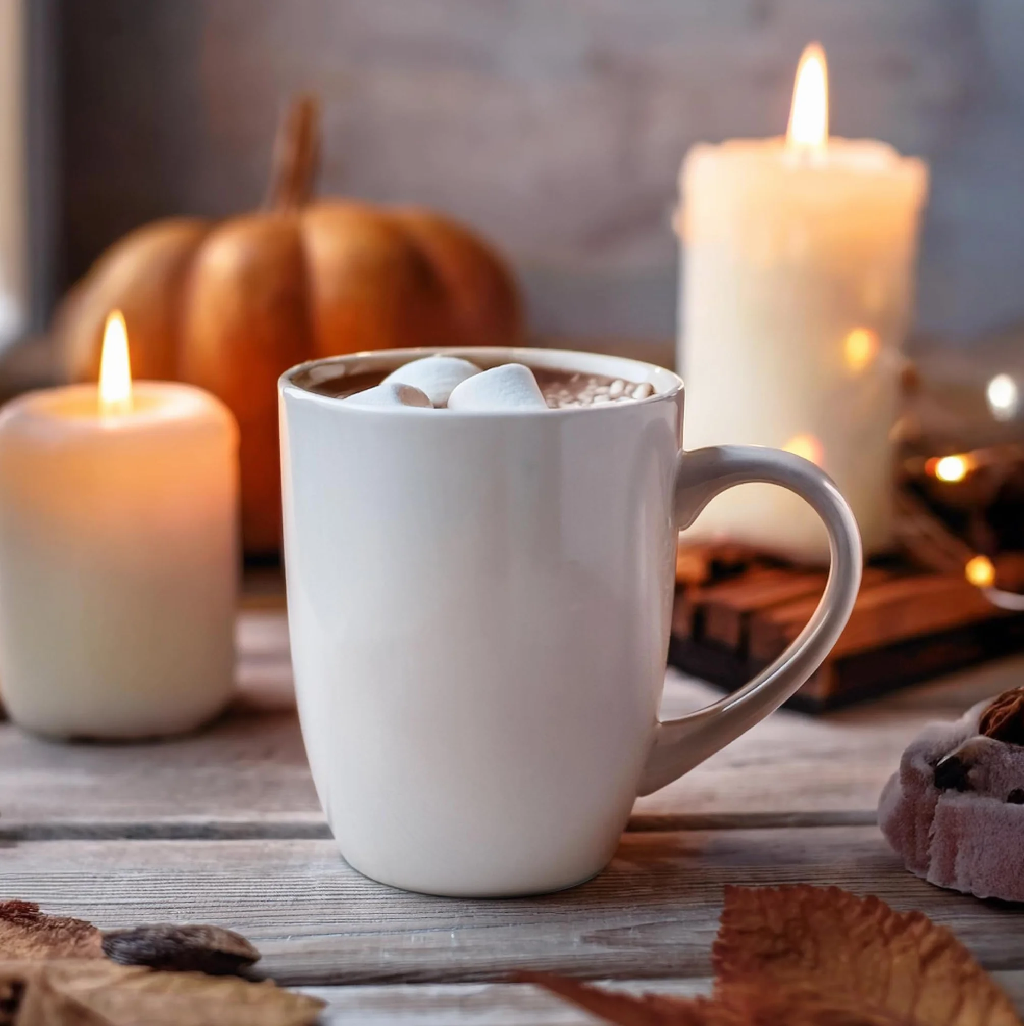 Glasmark Krosno Set di 6 tazze da caffè in ceramica 300 ml Bianco