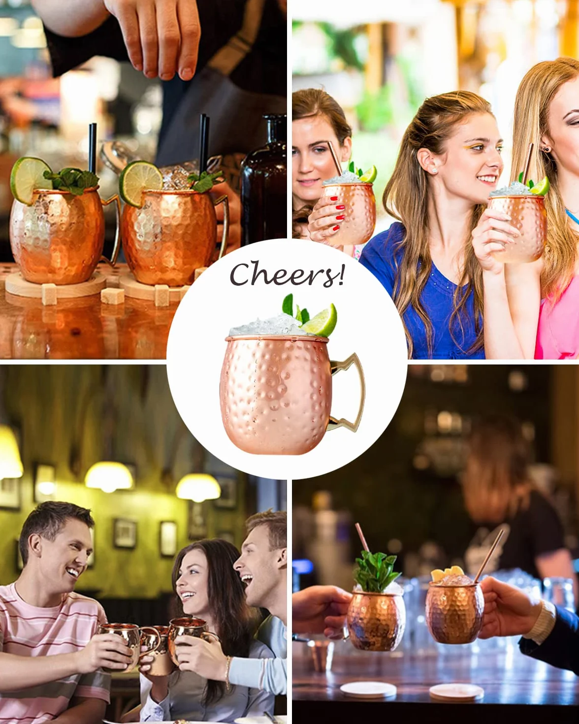 LIVEHITOP Moscow Mule Bicchieri Rame Set of 2 530ml Tazze Cocktail Bar