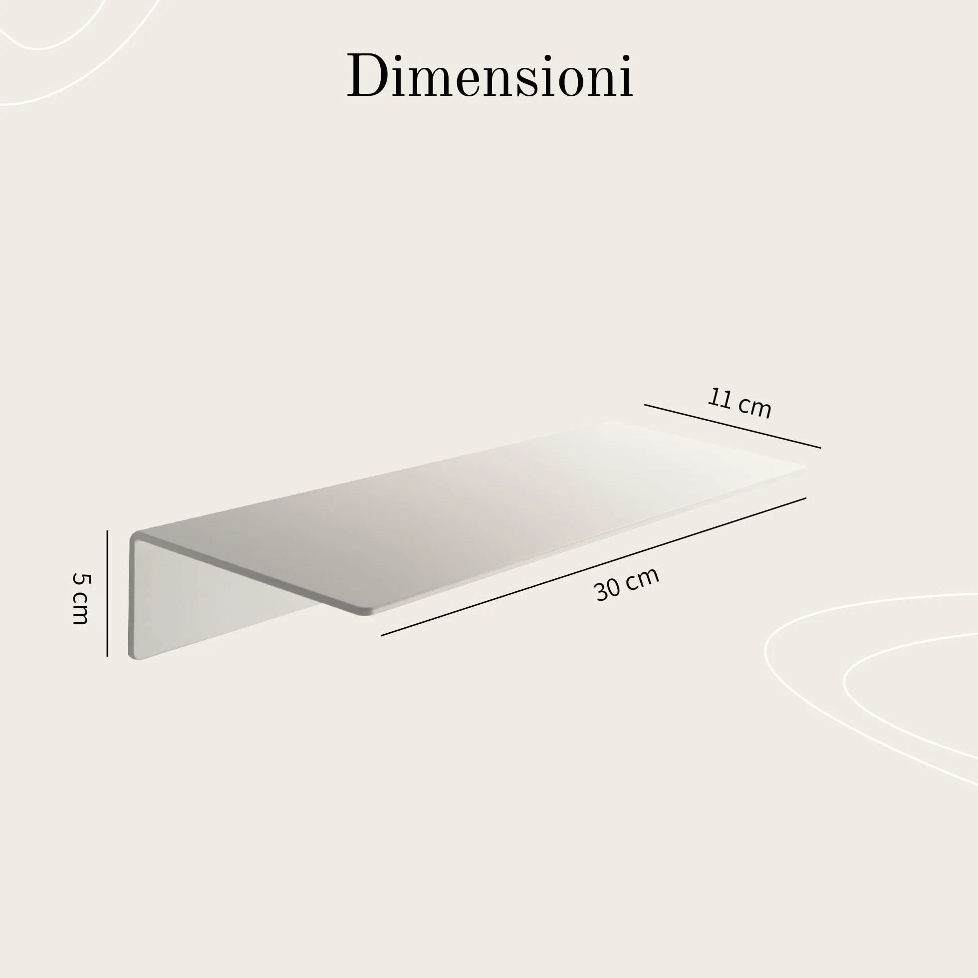 Design Amburgo Mensola da bagno Ripiano senza forare Bianco satinato 30 cm