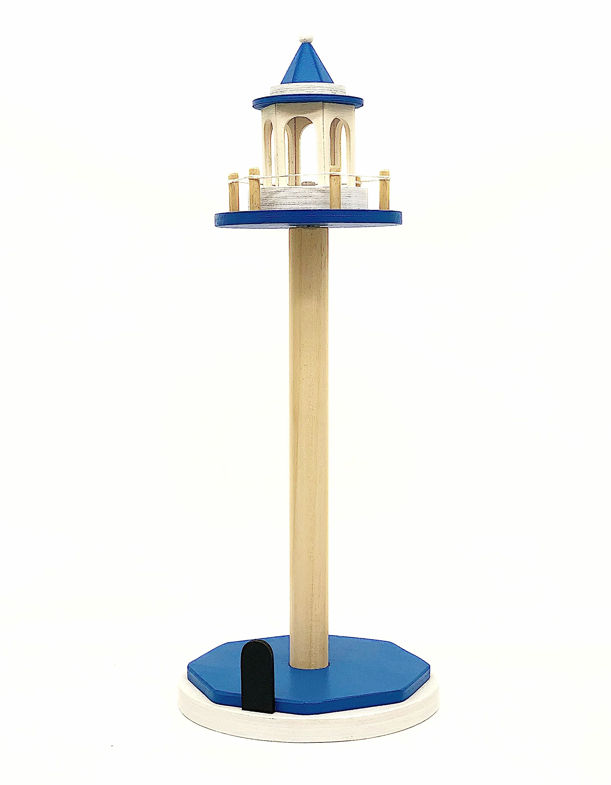 Porta rotolo carta da cucina, porta rotolo per casa, portarotolo legno blu azzurro, faro nautico in stile marino, arredo cucina, portarotolo carta, regalo per mamma
