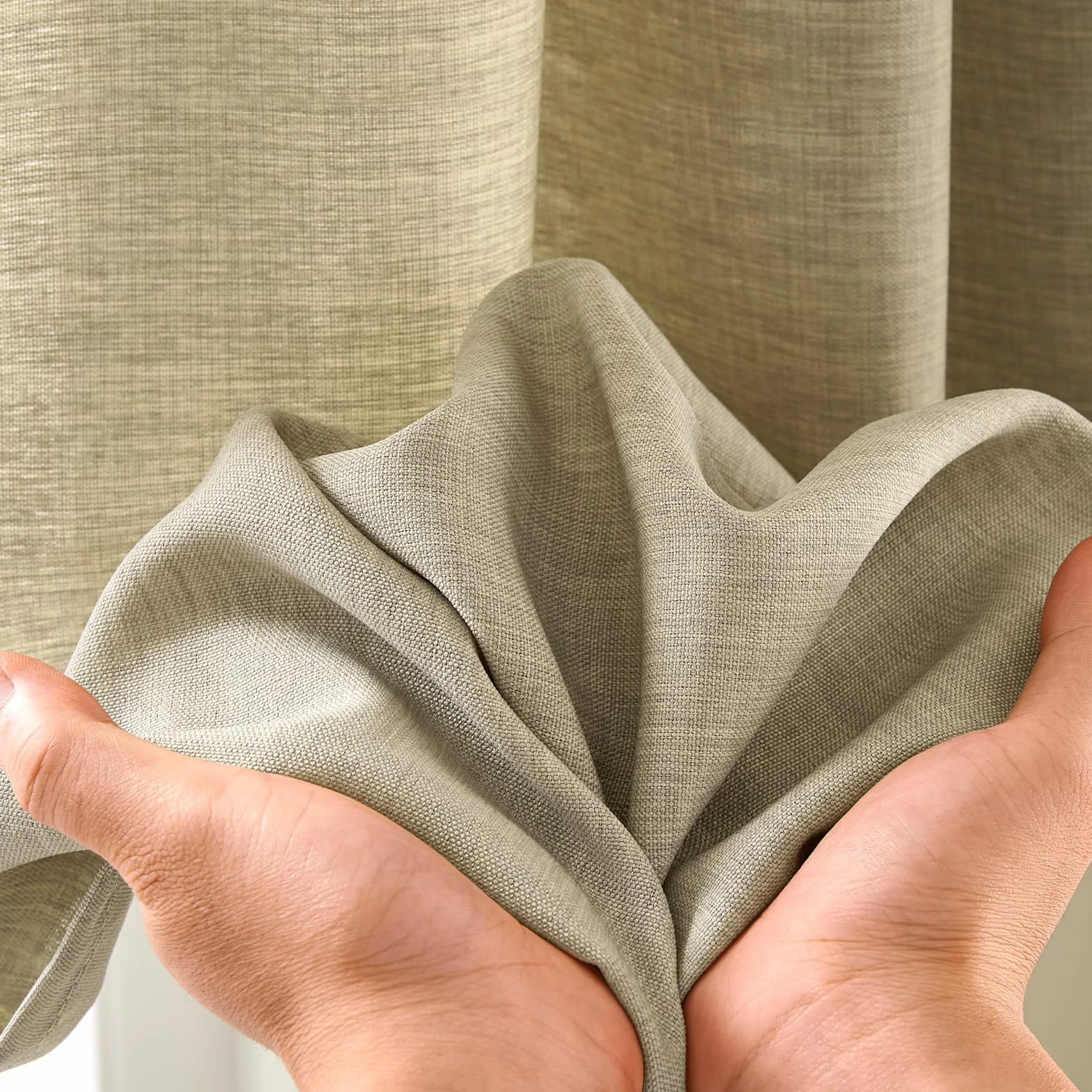 TOPICK Tenda Cucina Tende Corte Piccole Brise Vento, Taupe 65x115 cm 2 Pannelli con Passante per Traversa Per Finestra, Armadio, Mobile Basso, Camera e Copertura Sotto Lavandino