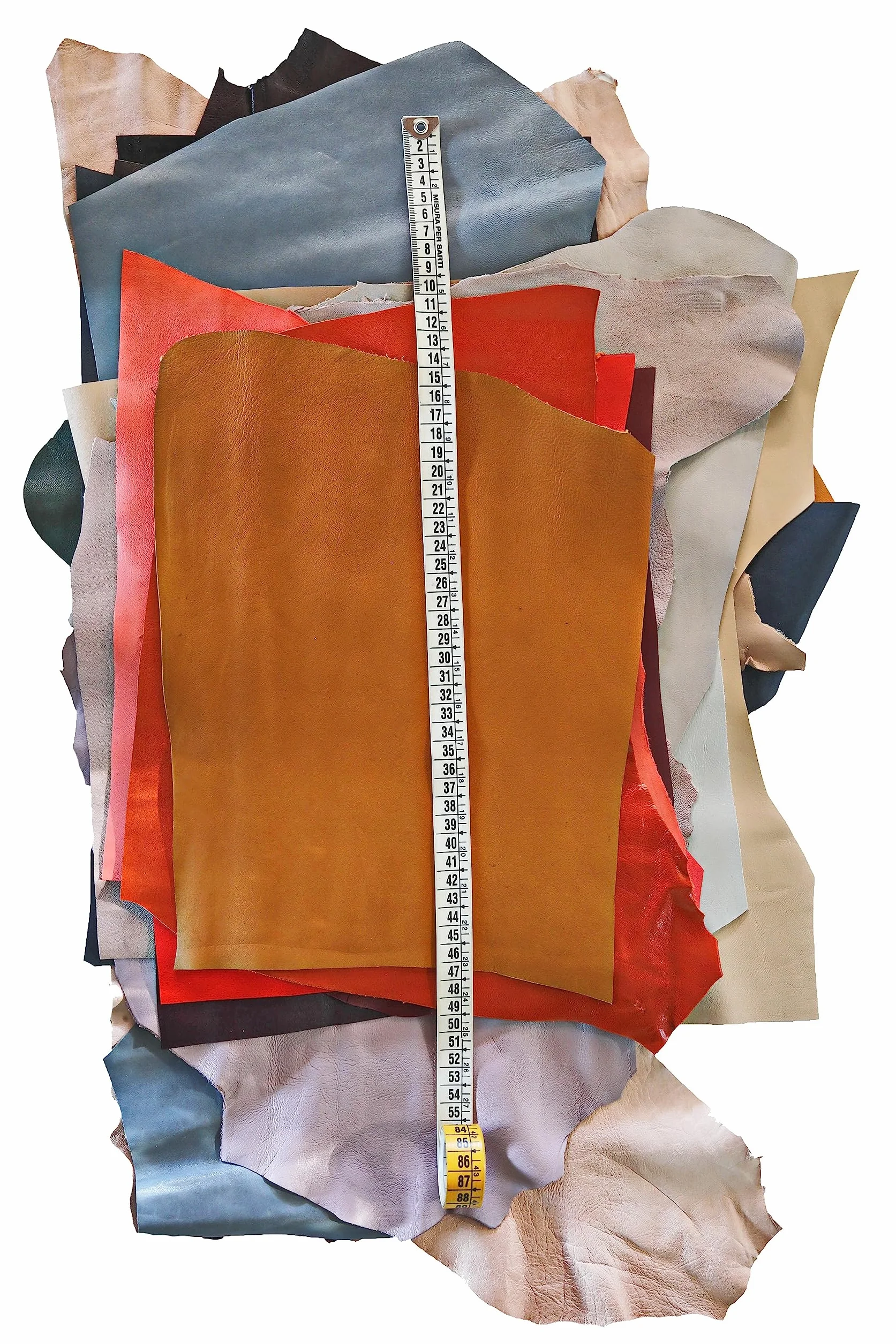 La Garzarara Scampoli di Pelle Morbidi Nappa e Capretto 20x25-40x40 cm 0,500 kg Selezione Casuale per Cucito