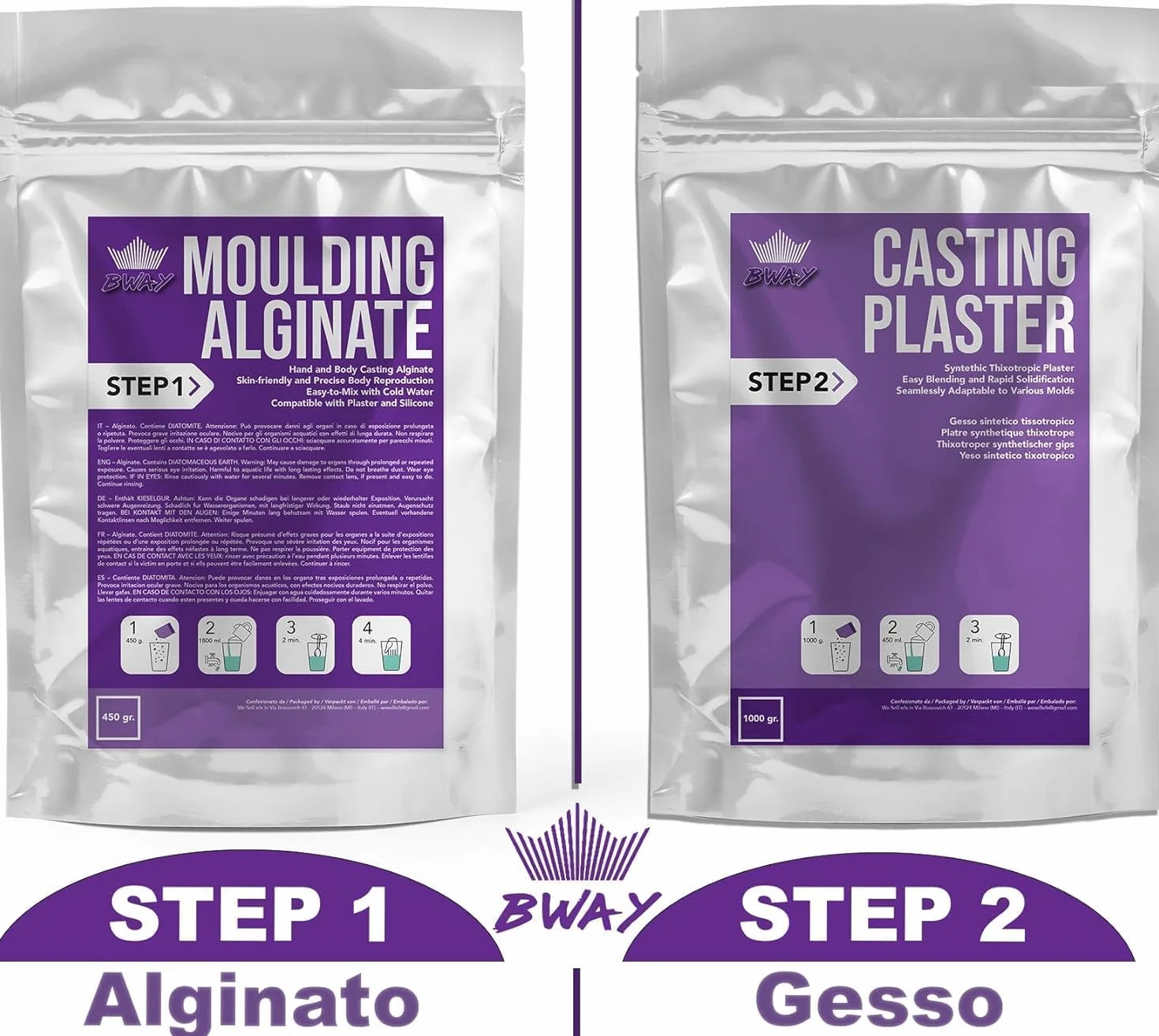 BWAY Gesso per Stampi in Polvere di Ceramica Bianca 5 kg