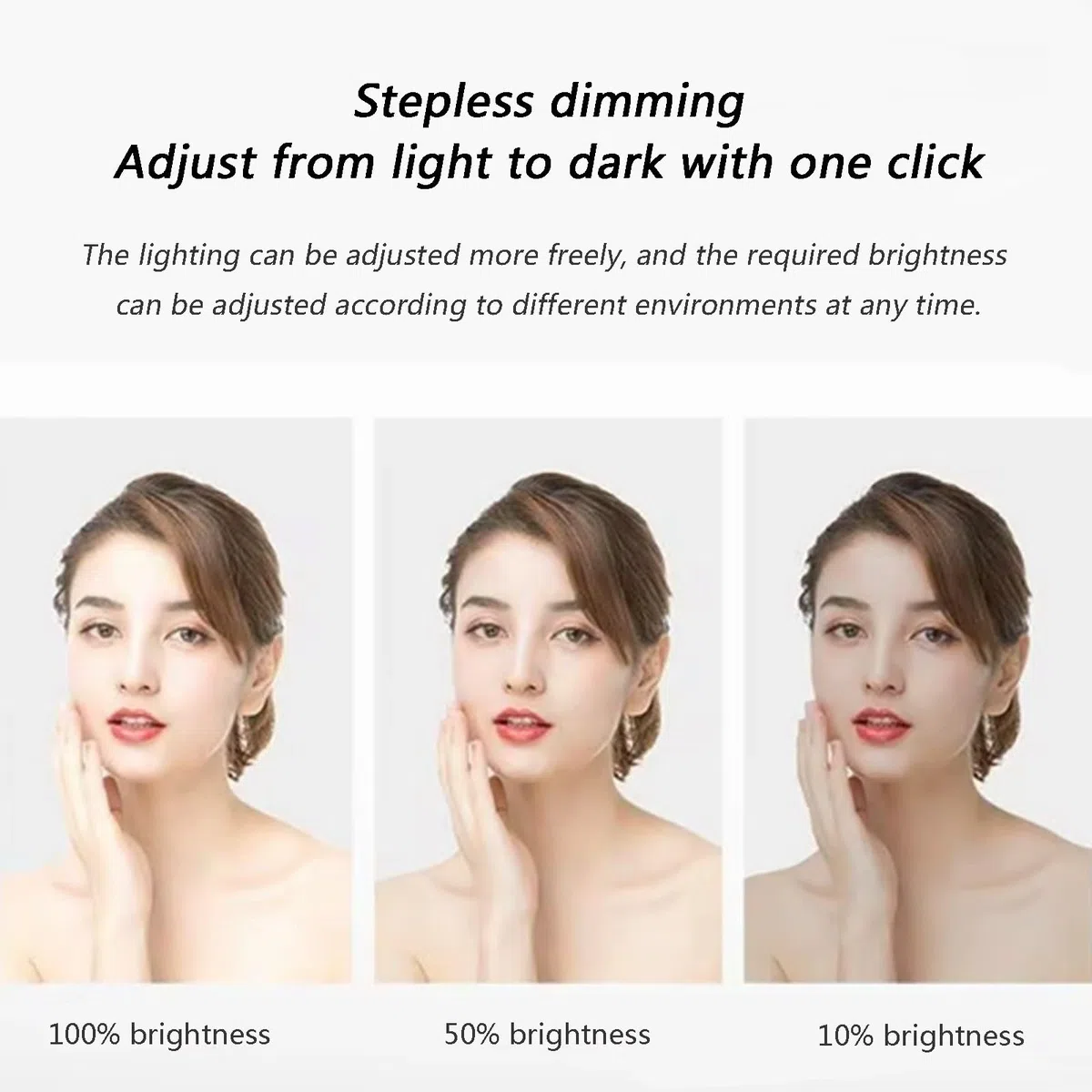 Specchio da bagno intelligente con luce anti-appannamento, trucco, attenuazione continua, interruttore tattile, ad alta definizione, montaggio a parete