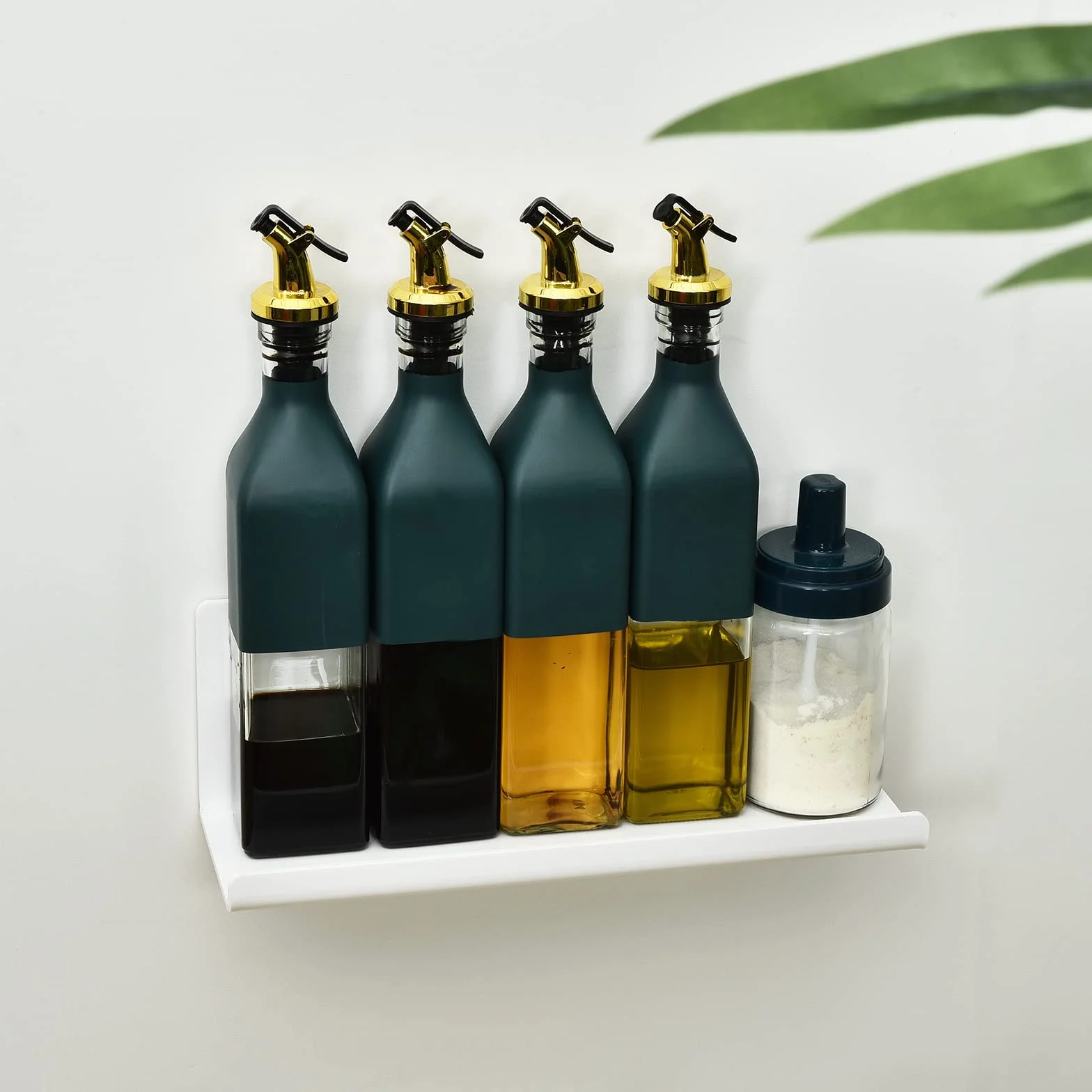 Toski Mensole Senza Foratura in Acrilico 2 Pezzi, L30 x P10 cm, Bianco per Bagno Cucina Salotto