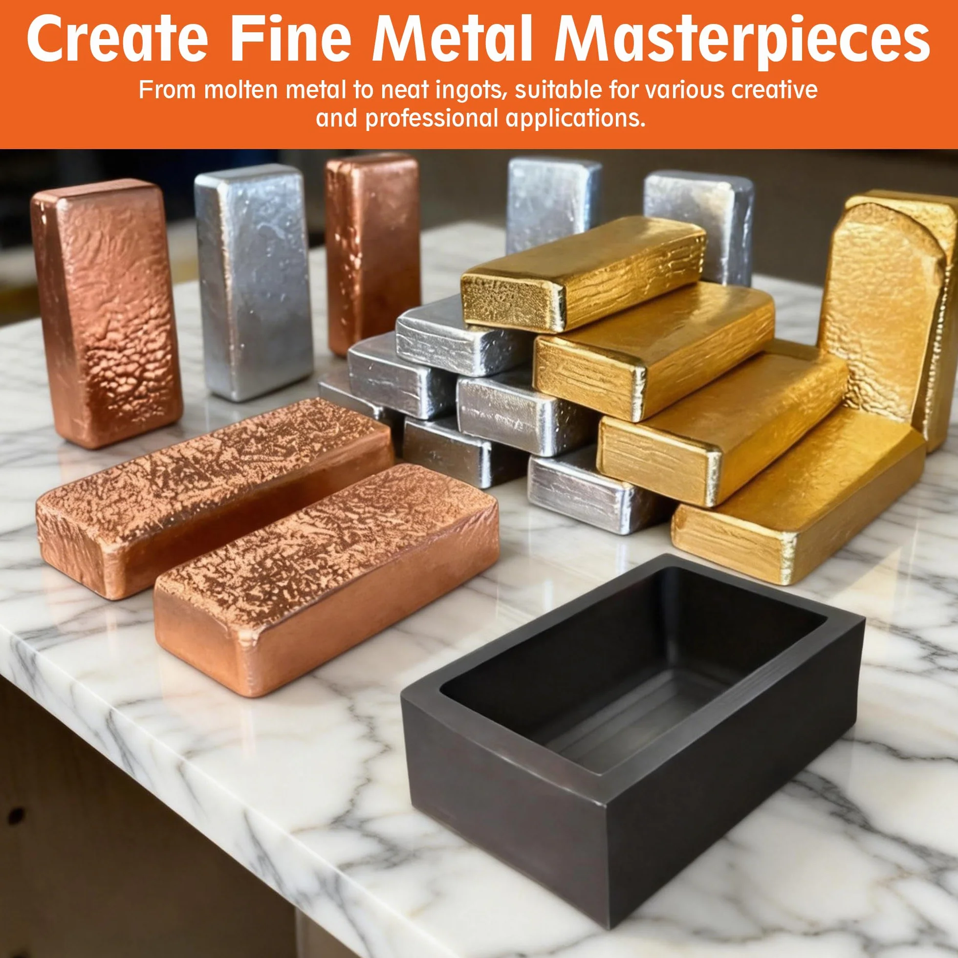 Stampo per lingotti in grafite ad alta purezza 1 kg per colata oro argento alluminio rame ottone resistente al calore