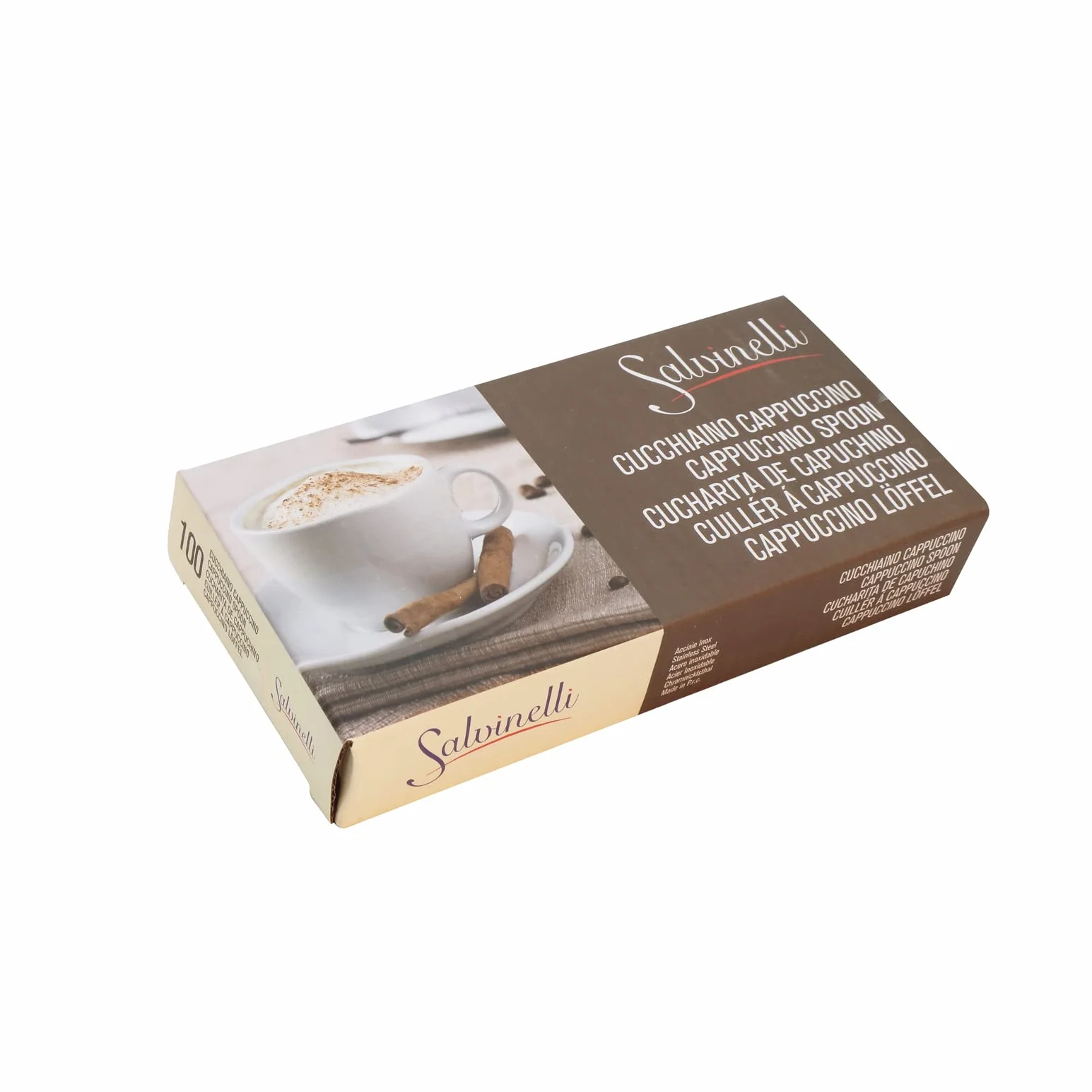 Salvinelli 100 Pezzi Cappuccio Cucchiaio Acciaio Inossidabile 30x30x30 cm