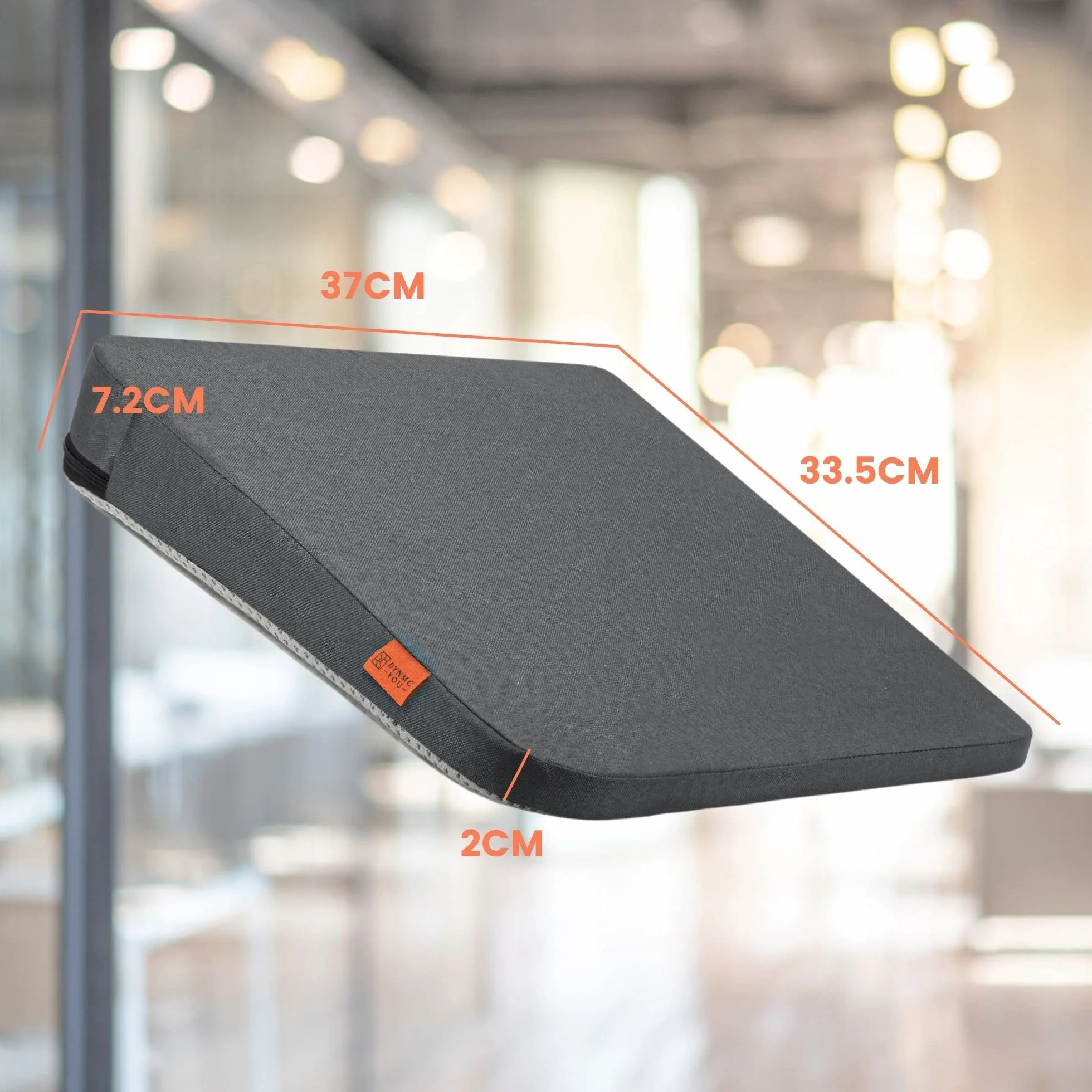 Cuscino Sedile Auto Ergonomico a Cuneo Solido in Gommapiuma Grigio Scuro