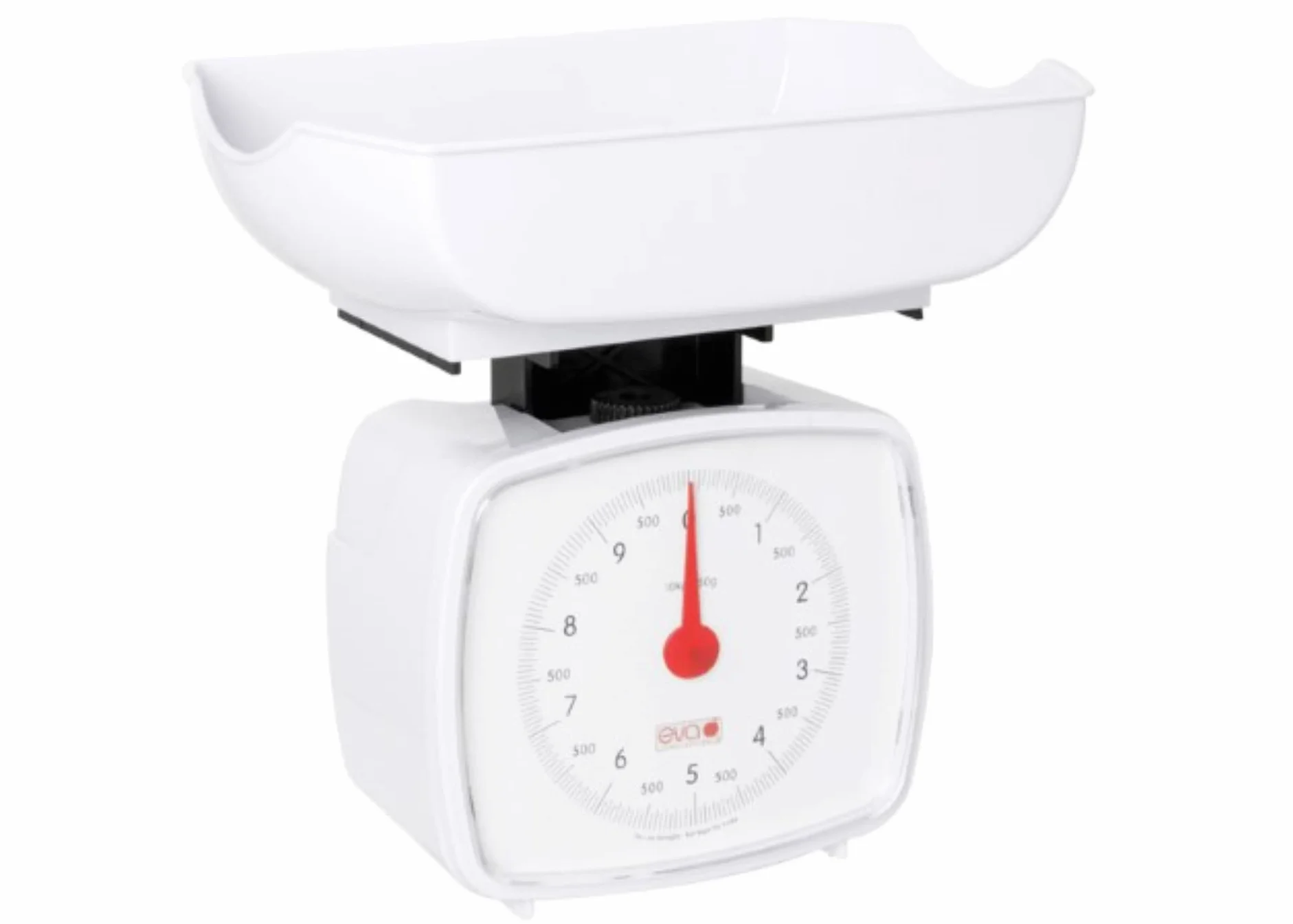 Bilancia da cucina meccanica – Precisione fino a 10 kg – Graduazione 50g – Bianco – Corpo resistente in ABS