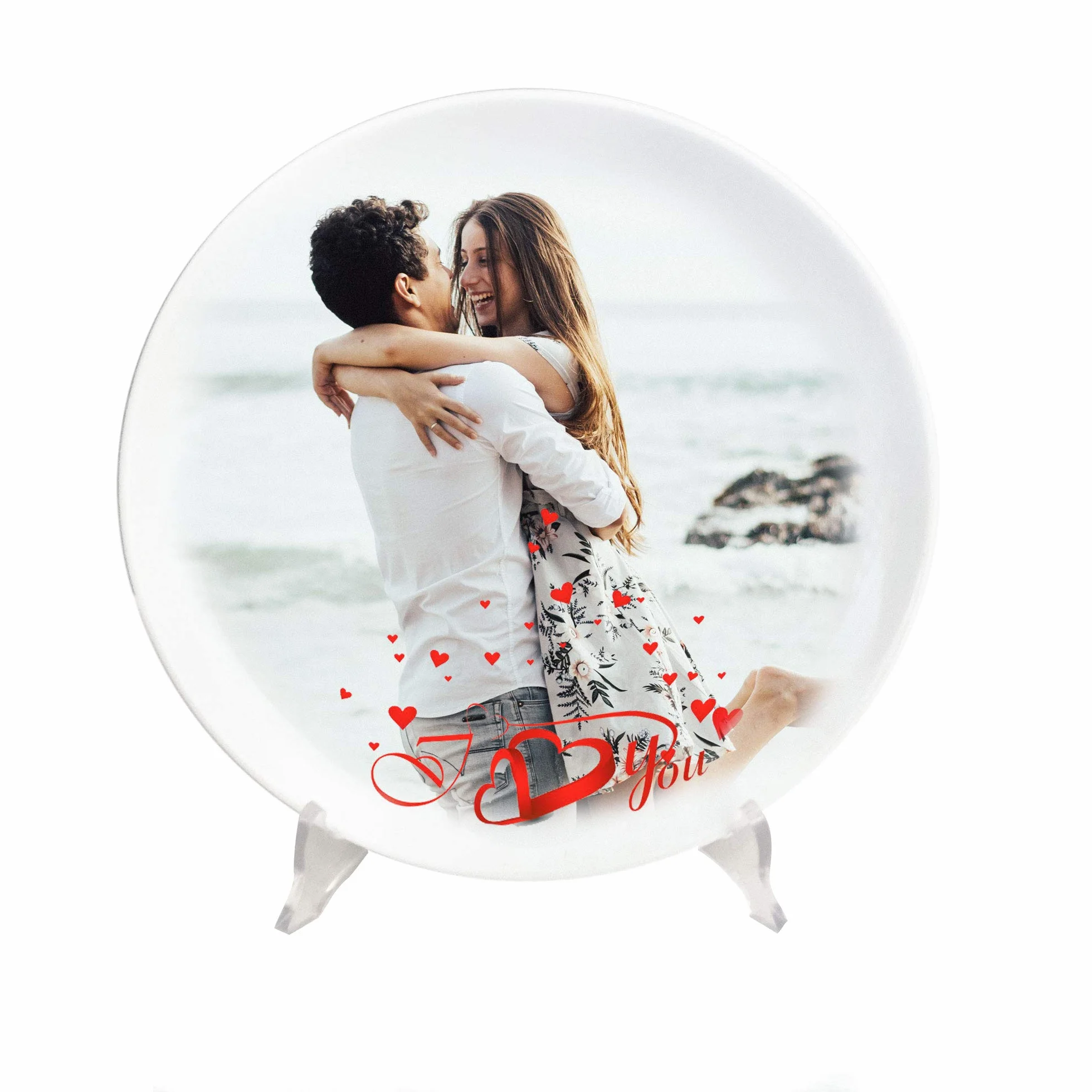 CreaTu Piatto Decorativo, ceramica fatto a mano. Personalizzato con foto e testo. Made in Italy (20 cm, porcellana)
