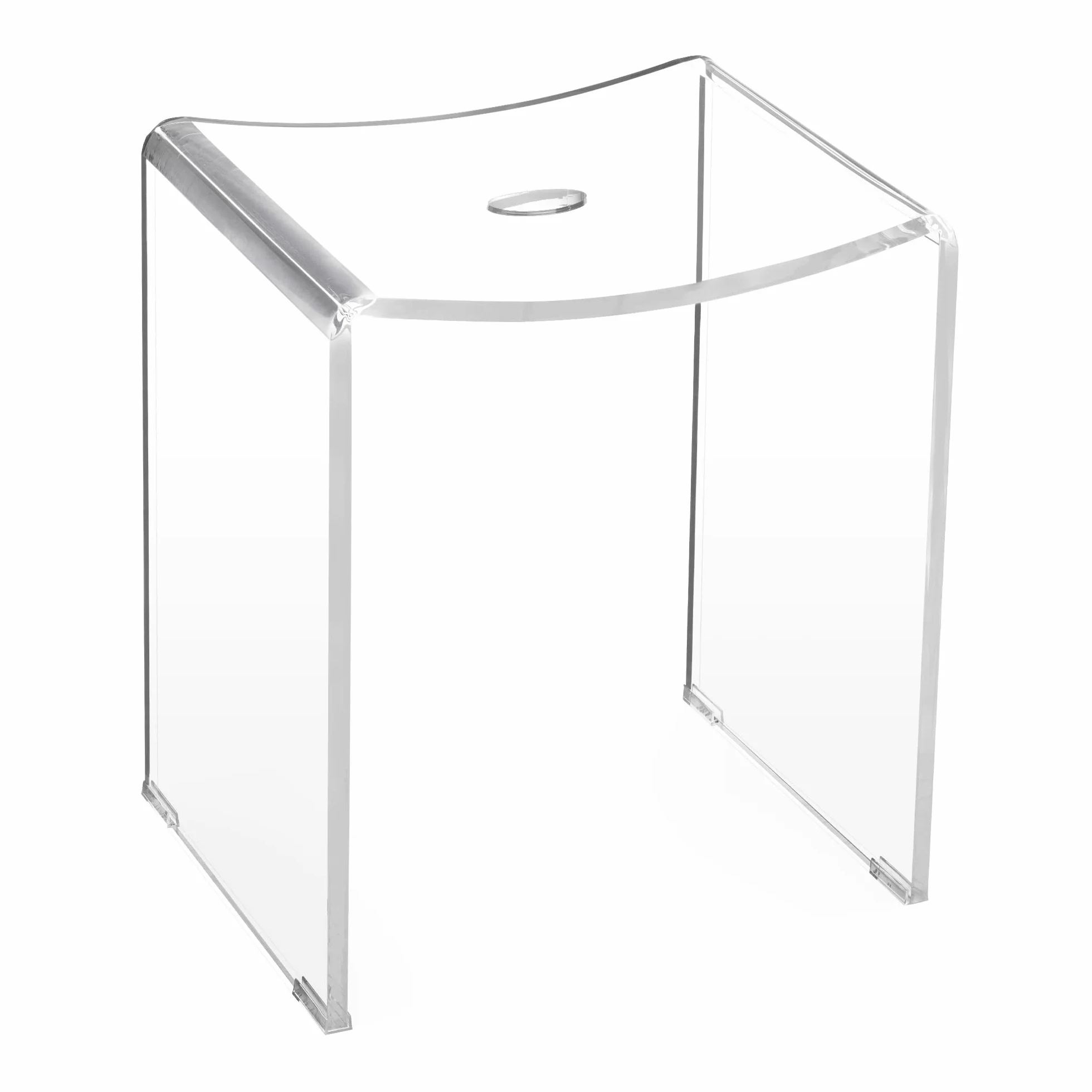 Navaris Sgabello Doccia - Sedia Plexiglass Acrilico 43,5 x 37 x 28 cm - Fino a 100 kg - Sgabello Decorativo Casa - Sgabello Bagno Impermeabile Trasparente
