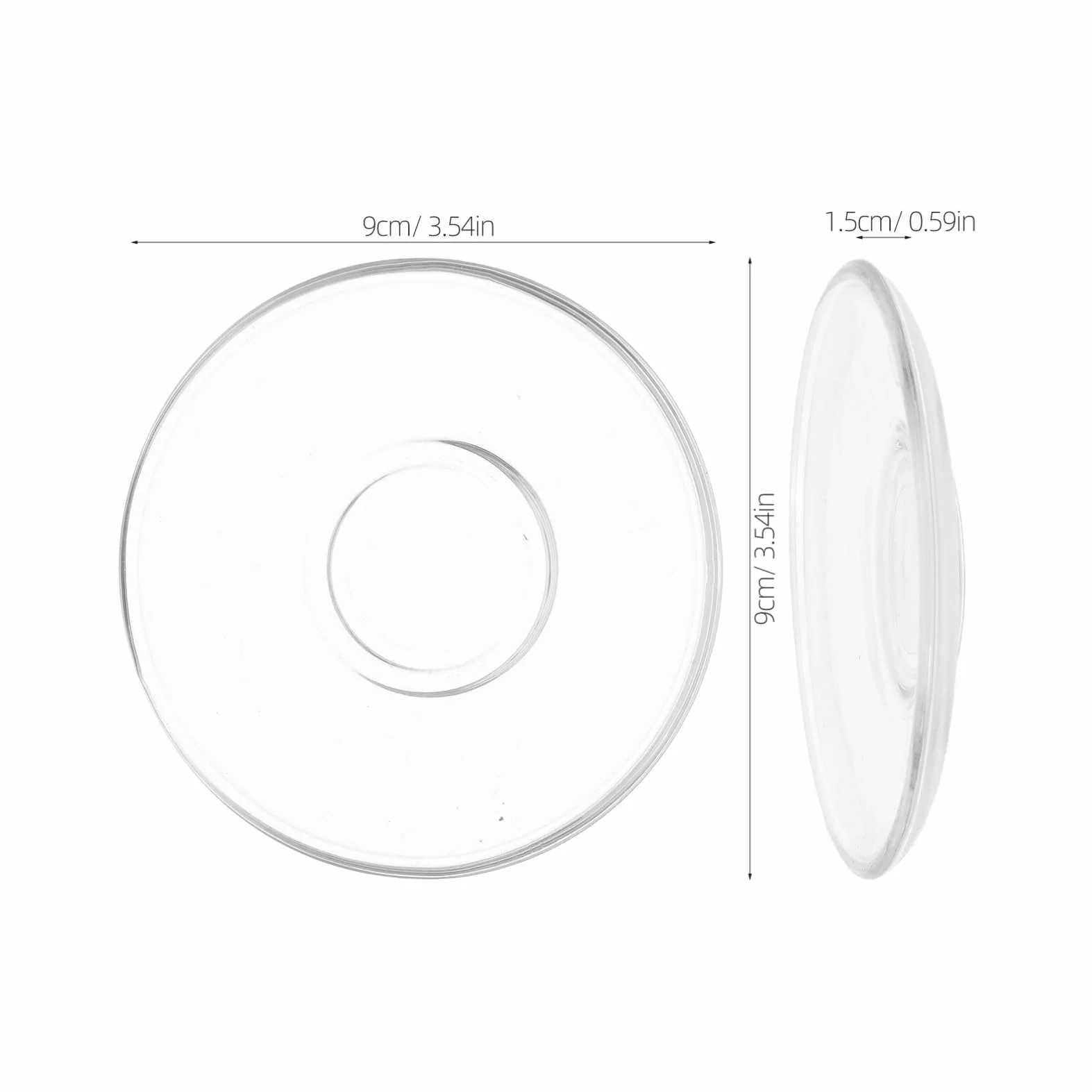ULTECHNOVO 6 sottobicchieri decorativi in vetro trasparente, set di piattini rotondi per tazze da dessert snack, protezione da tavolino dal design elegante