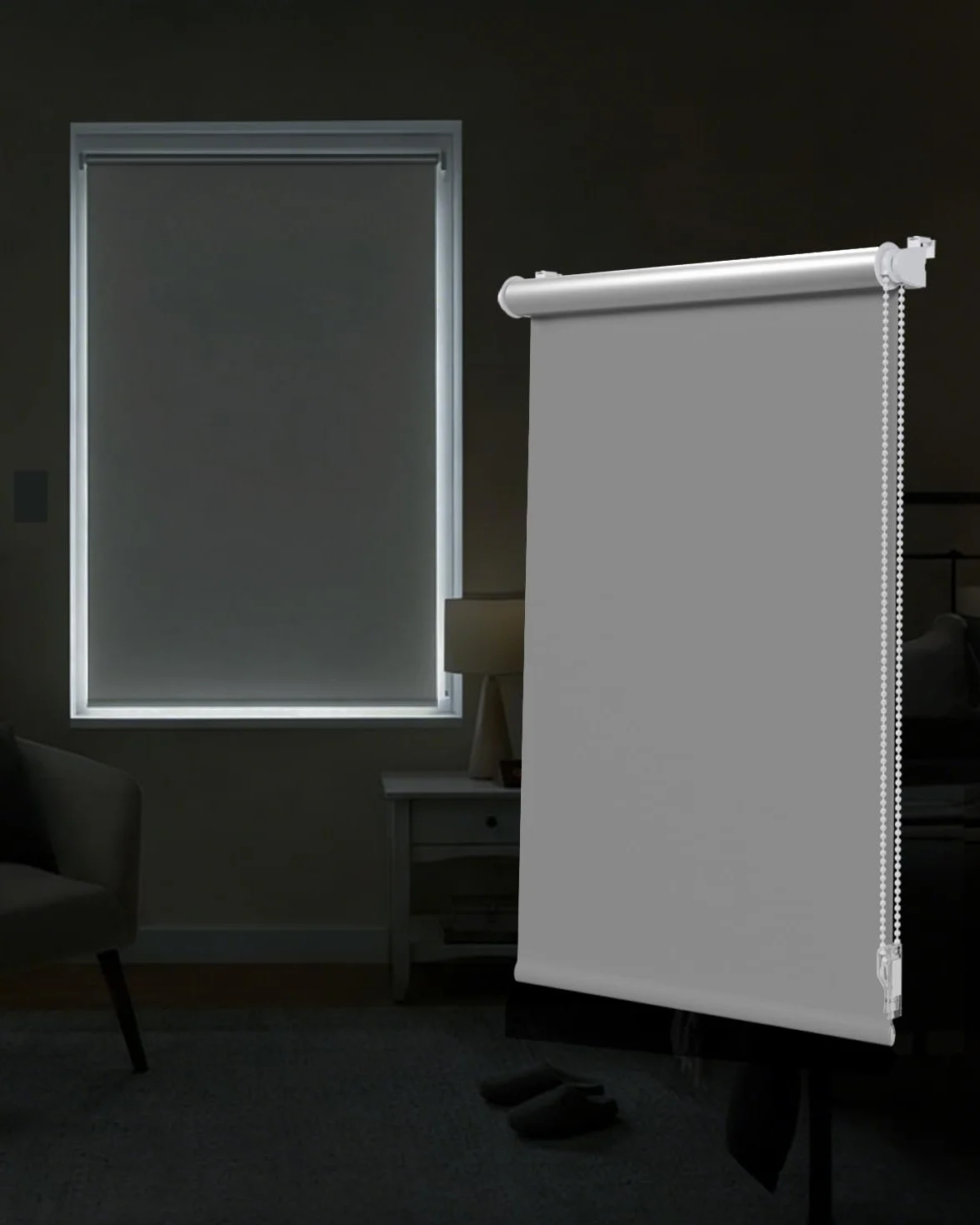 Victoria M. Tenebra Tenda a Rullo Termica Oscurante, Rivestimento Isolante, 40x160 cm, Grigio