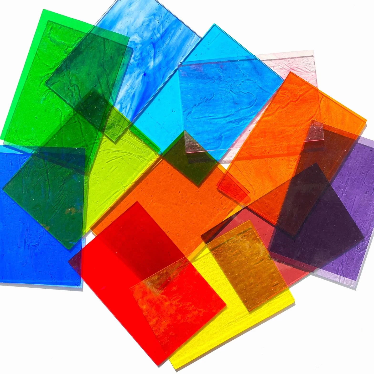Vetro Colorato Trasparente 12 Fogli 10,2 x 15,2 cm Piastrelle Mosaico