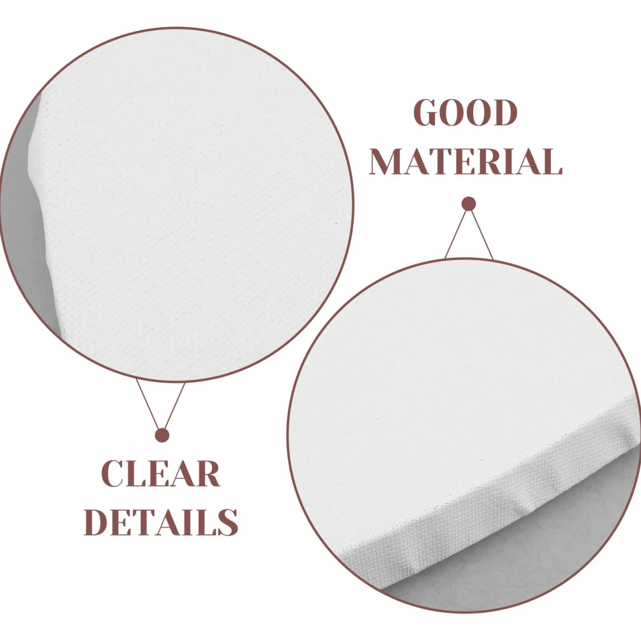 Tela ovale di lino 50 x 40 cm per pittura ad olio, acrilico e guazzo