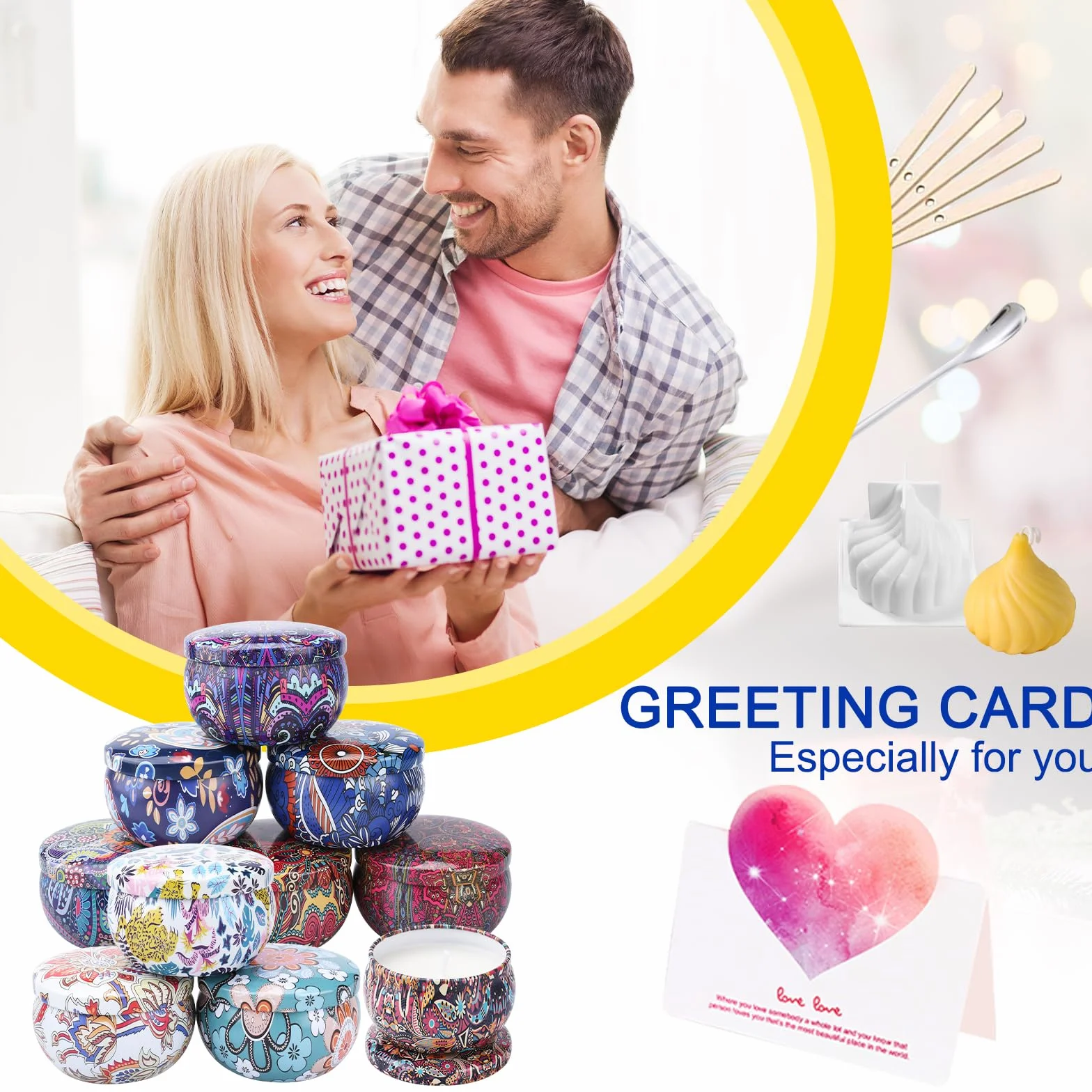 UCAMP Kit per Realizzare Candele Fai da Te per Principianti con Lattine e Stoppini