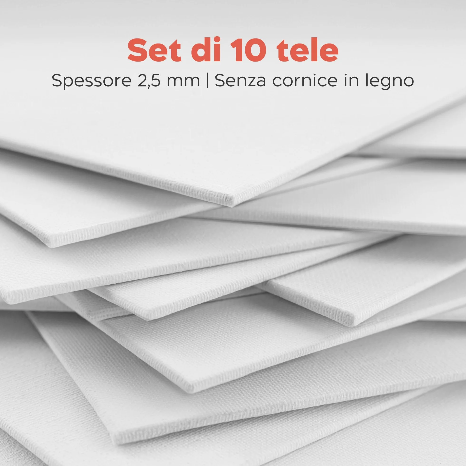 Zenacolor Tela per Dipingere 30x40cm Set da 10 280g/m² 100% Cotone Pittura Acrilica Olio Tempera