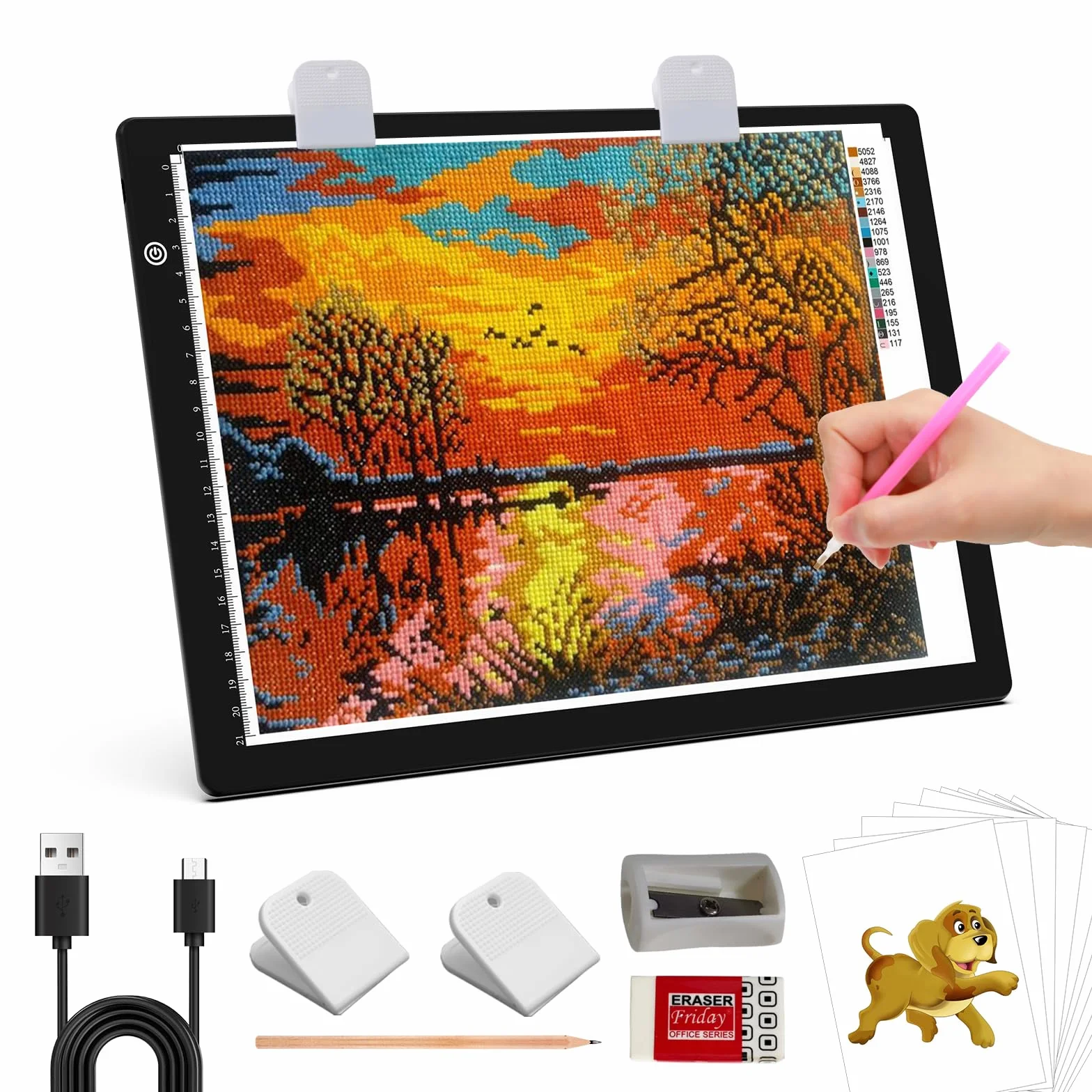 Tavoletta Luminosa A4 con Luminosità Regolabile per Disegno e Pittura Diamante