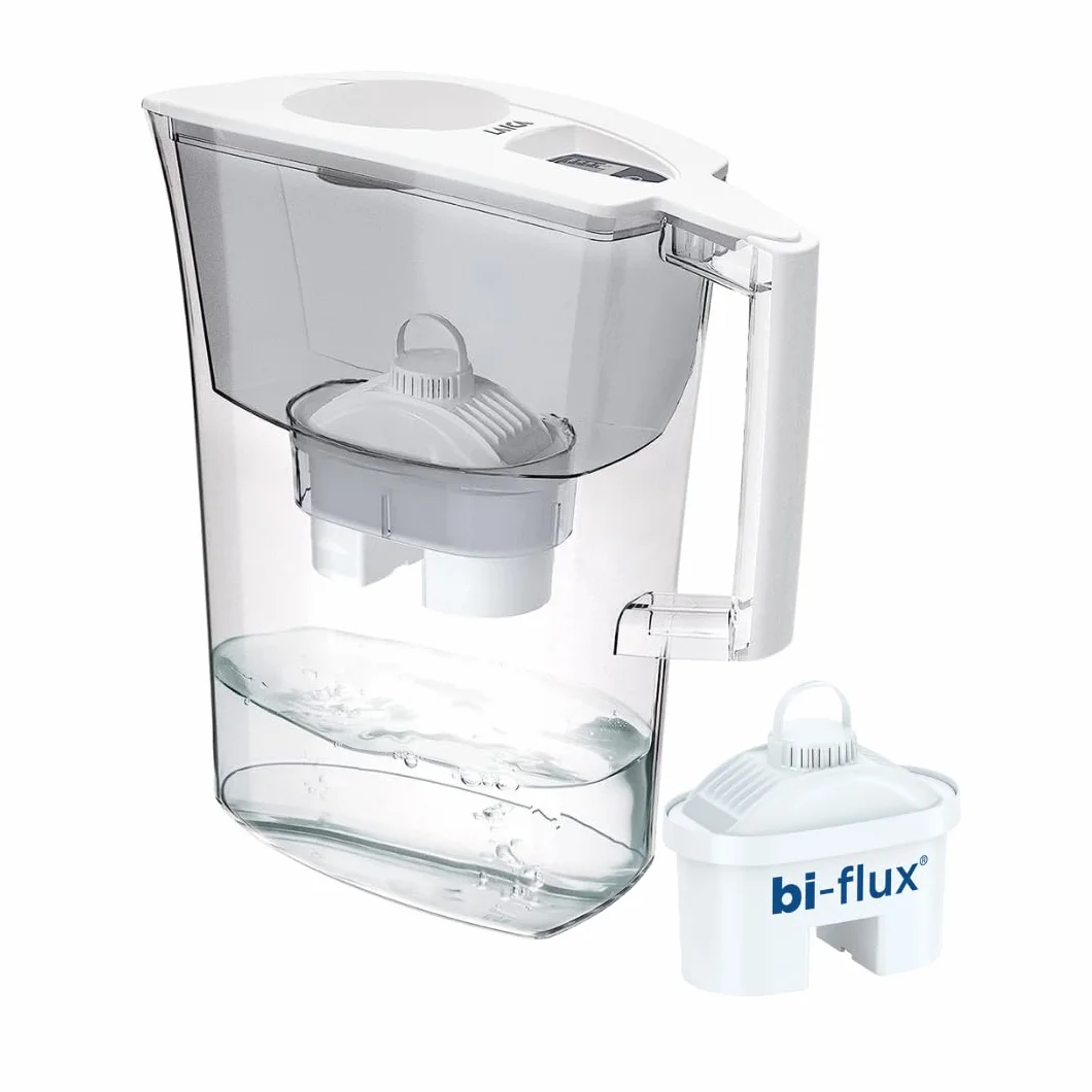 LAICA Prime Line Caraffa Filtrante 3L Bianca Timer Digitale 1 Filtro bi-flux Incluso Made in Italy