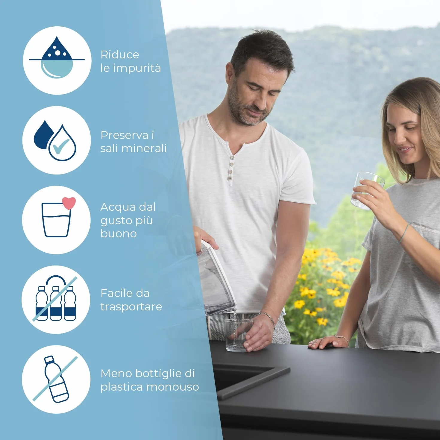 LAICA bi-flux® Filtro per Acqua 6 Filtri 150L Made in Italy