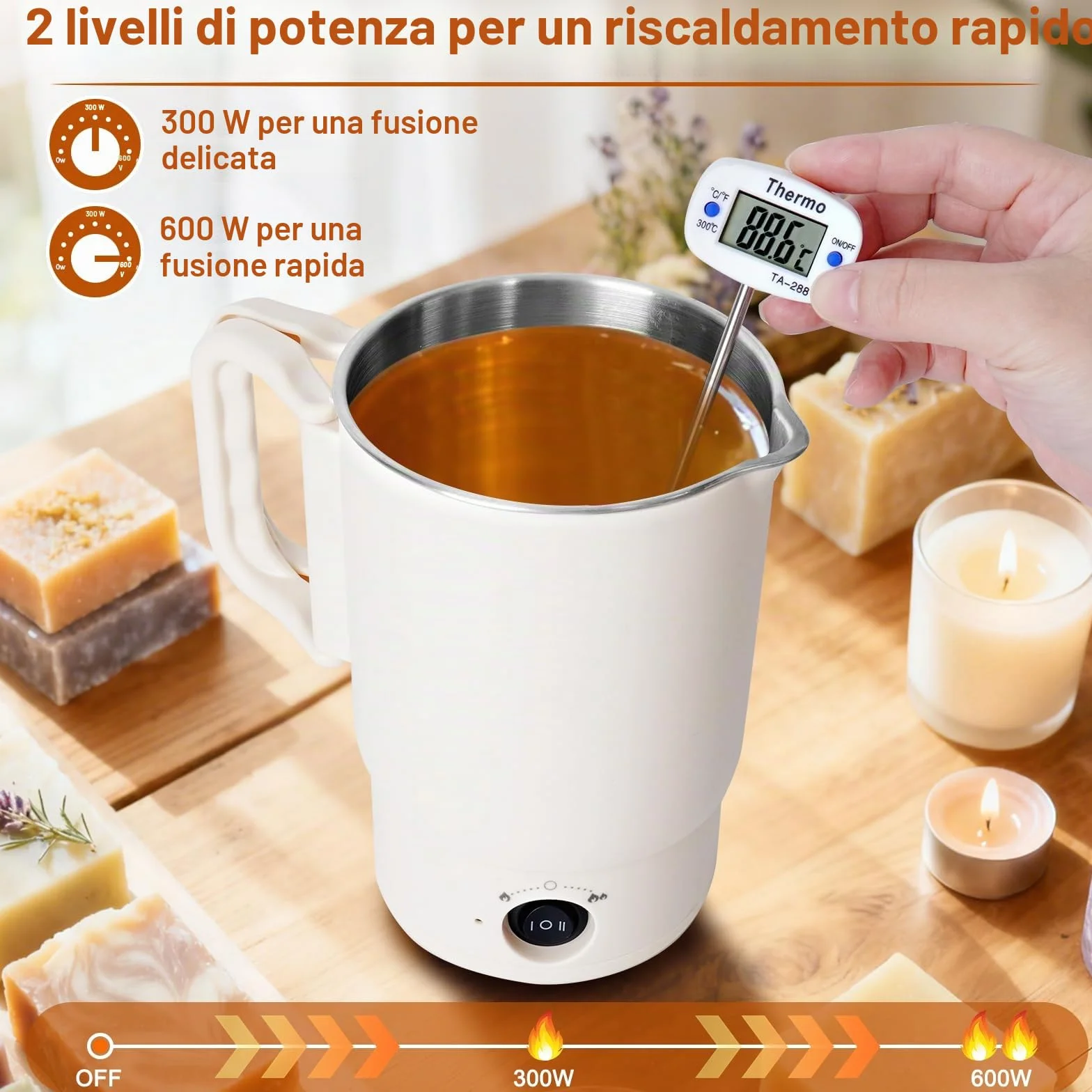 Corpower Fusciera Elettrica per Candele 800ml con Beccuccio