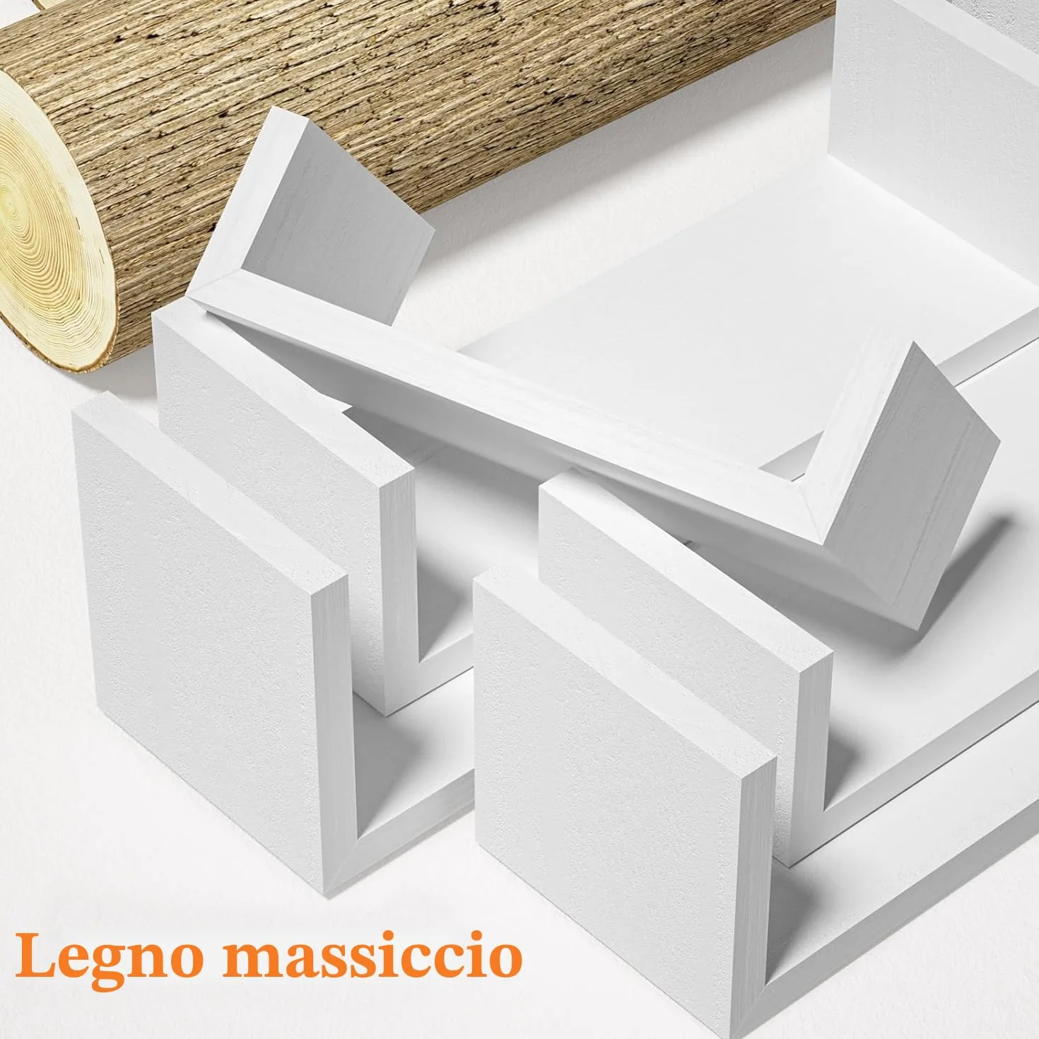 SRIWATANA mensole da muro ferroso 5 pezzi legno galleggianti design