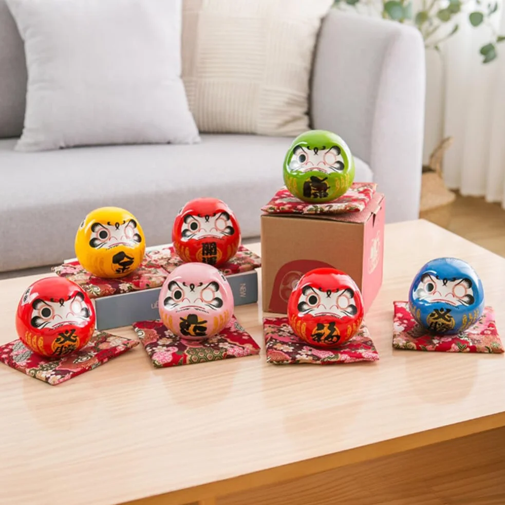 PRETYZOOM Ceramiczna Japońska Daruma Statua Fortuny Figurka Porcelanowa Miniatura