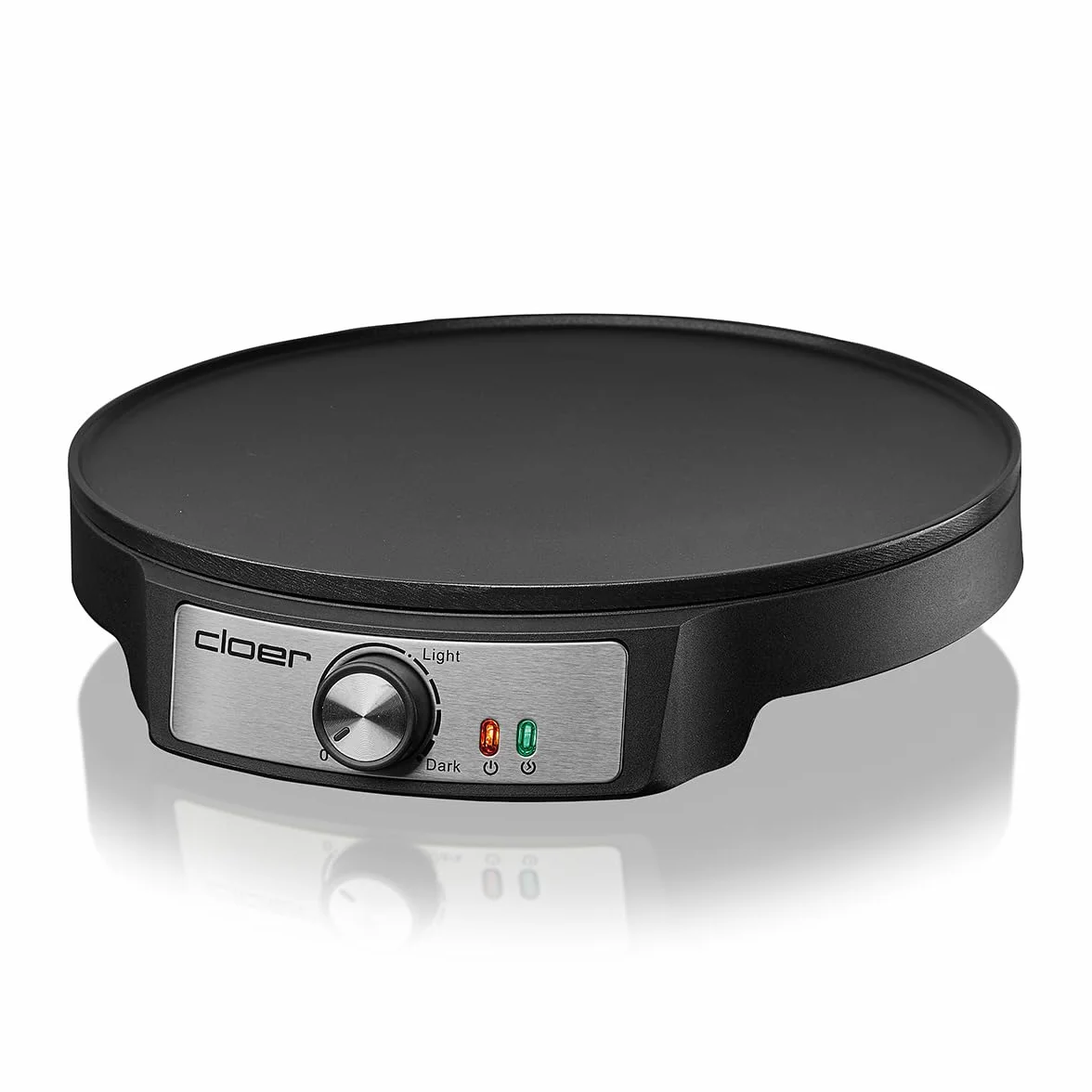 Cloer 6620 Crepiera Elettrica 29 cm 1200 W, rivestimento antiaderente, nero