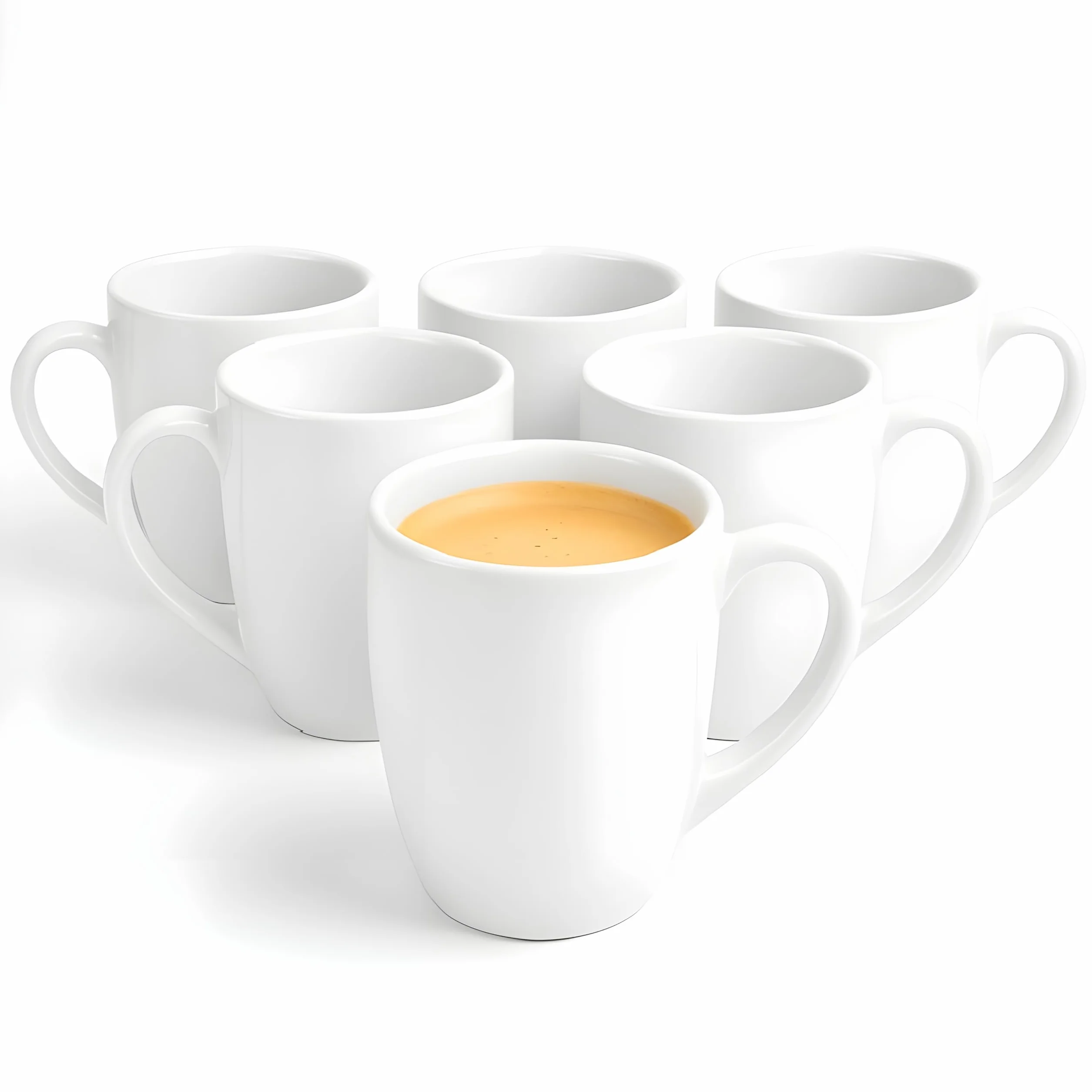 Glasmark Krosno Set di 6 tazze da caffè in ceramica 300 ml Bianco