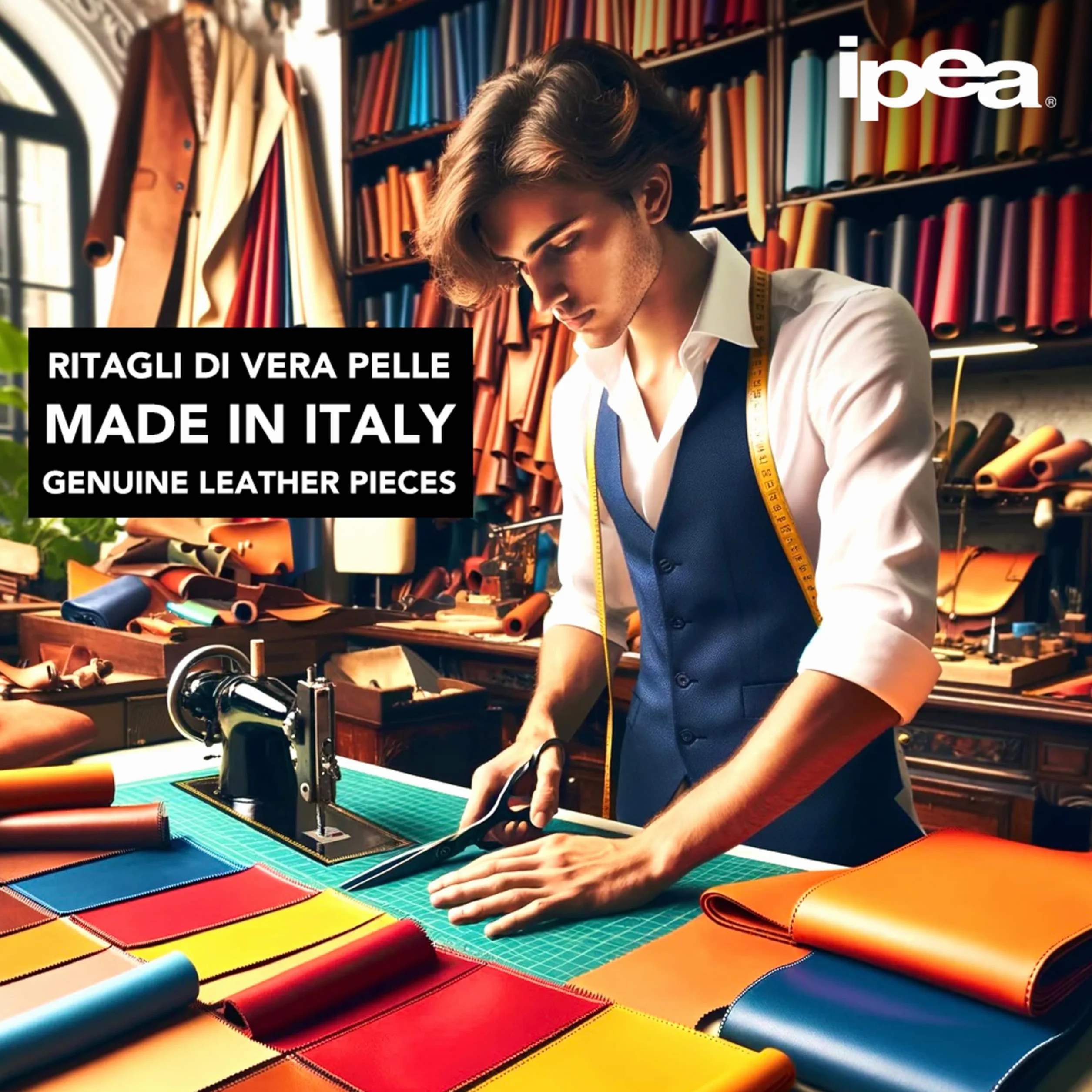 Ritagli di Vera Pelle Stampata Mistà IPEA 1 Kg Made in Italy