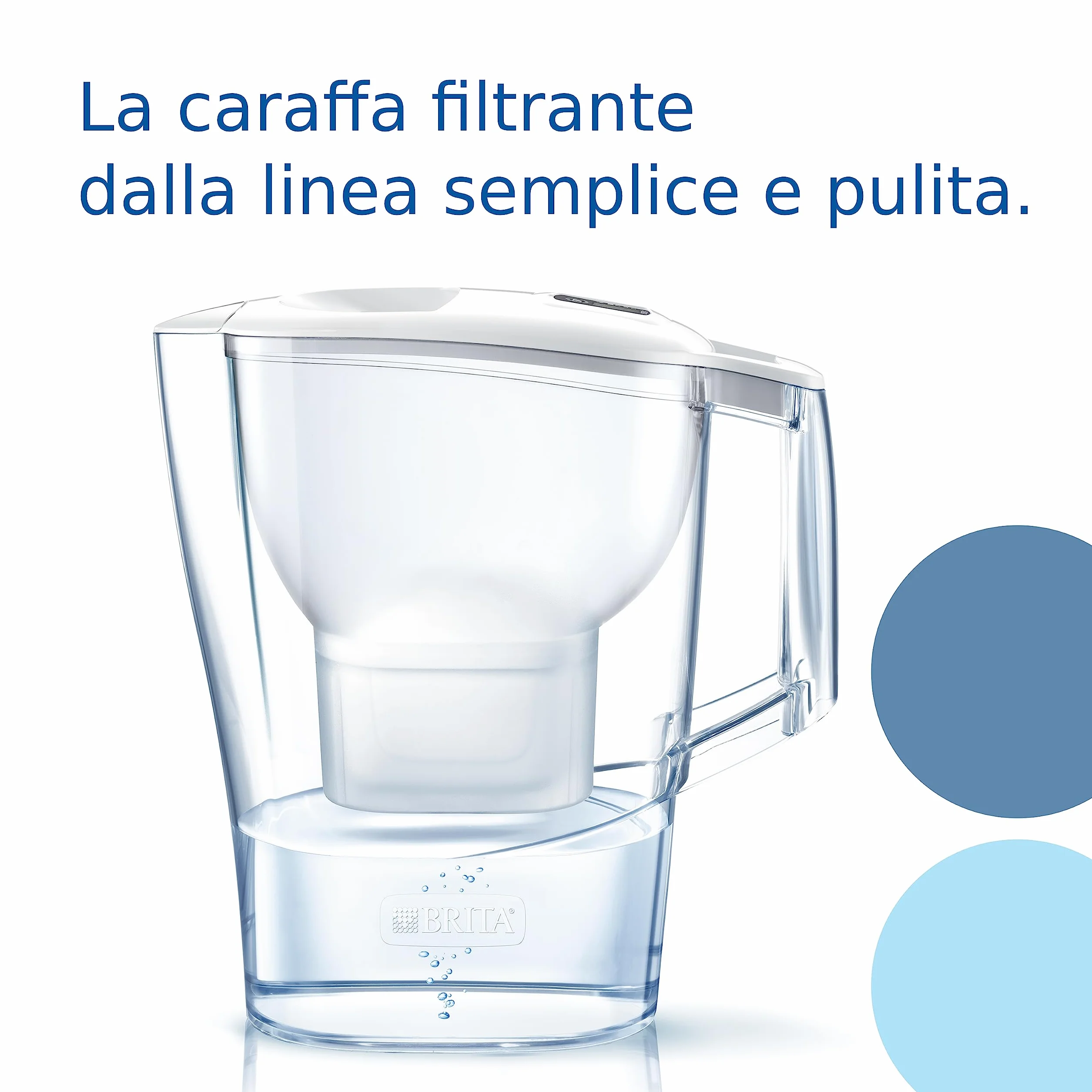 BRITA Caraffa filtrante Aluna bianca 2.4L con filtro MAXTRA PRO All-in-1 riduce cloro calcare PFAS Memo digitale